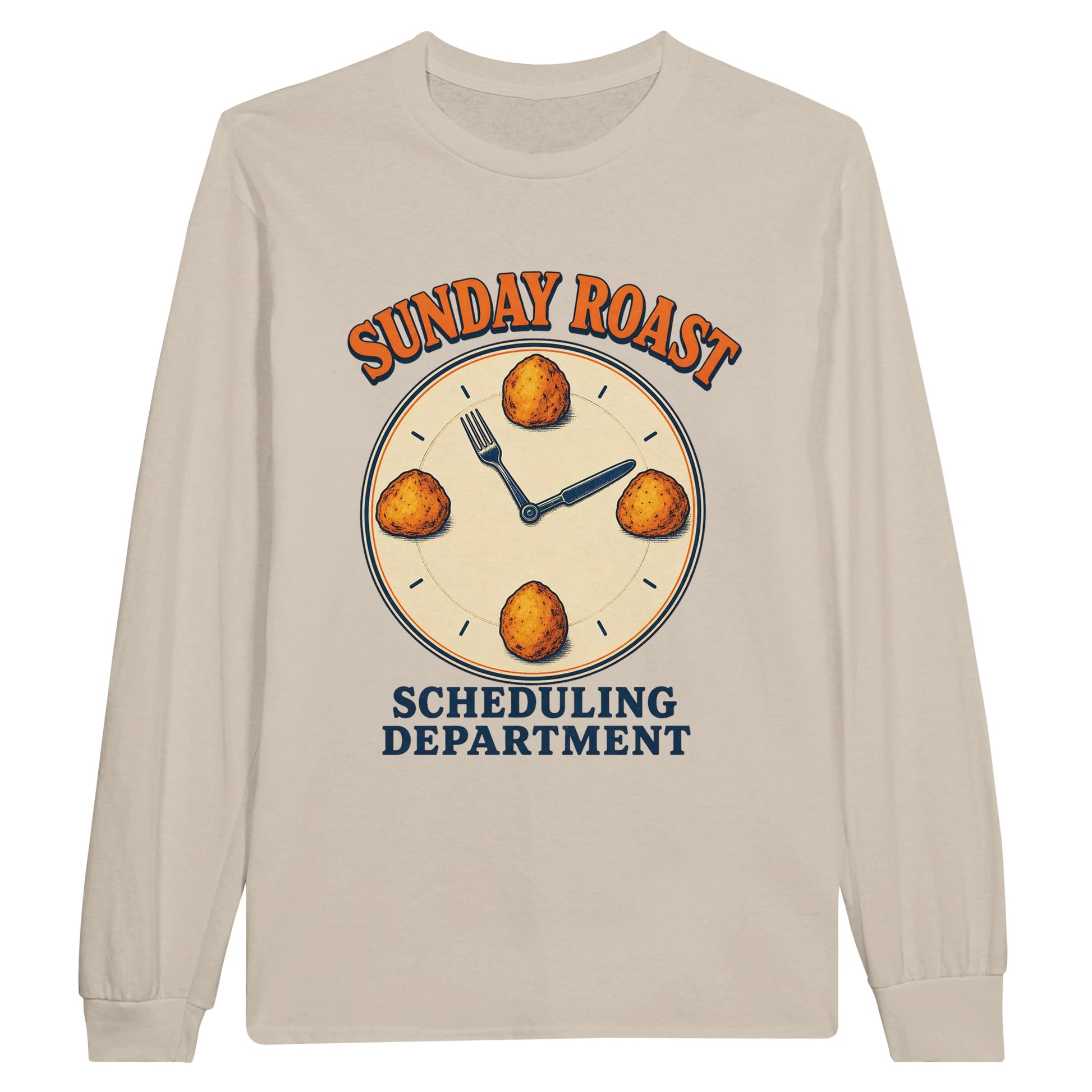 Sunday Roast Scheduling Department Long-Sleeve T-shirt — product view 3