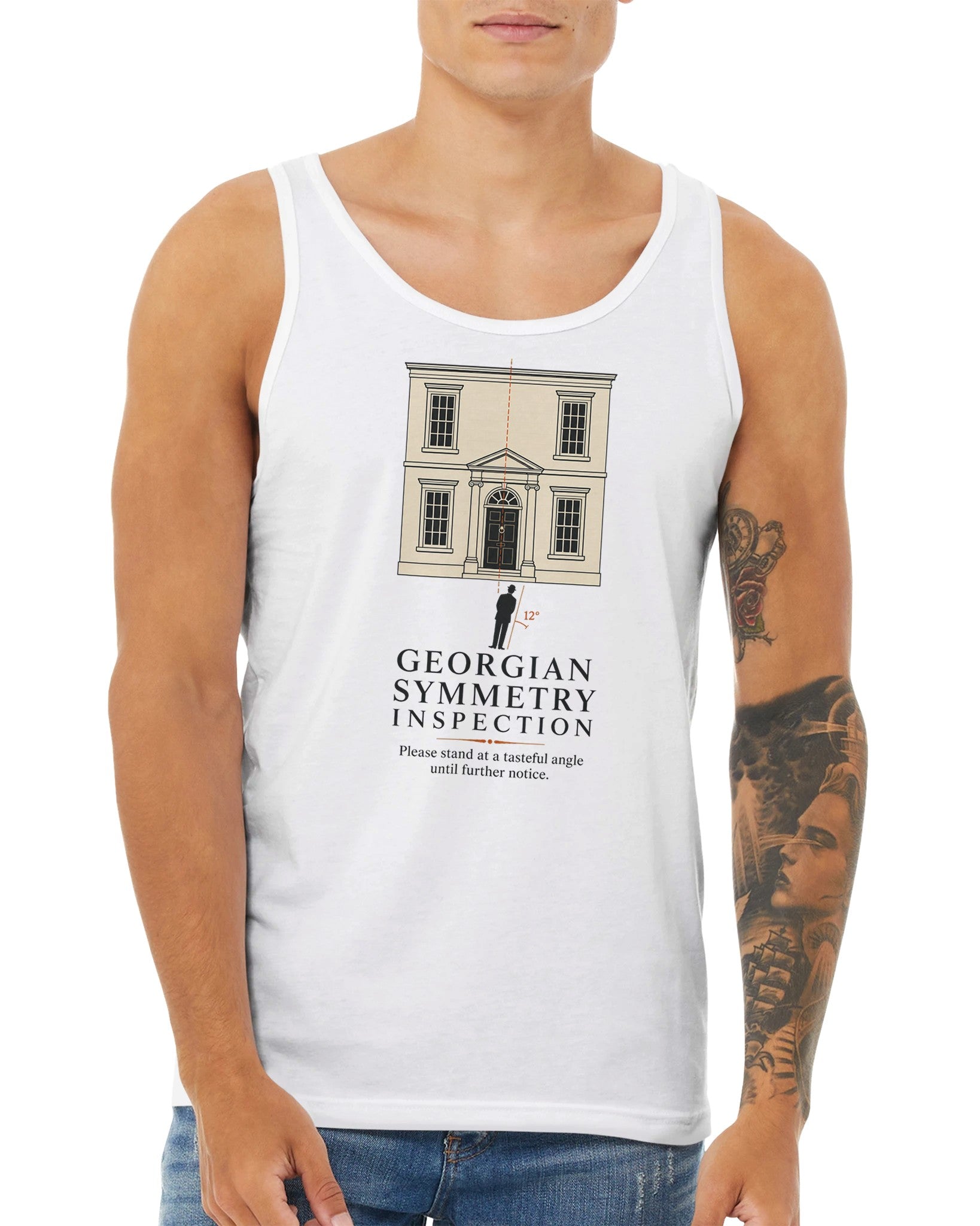Georgian Symmetry Inspection — Bath Premium Unisex Tank Top — product view 15