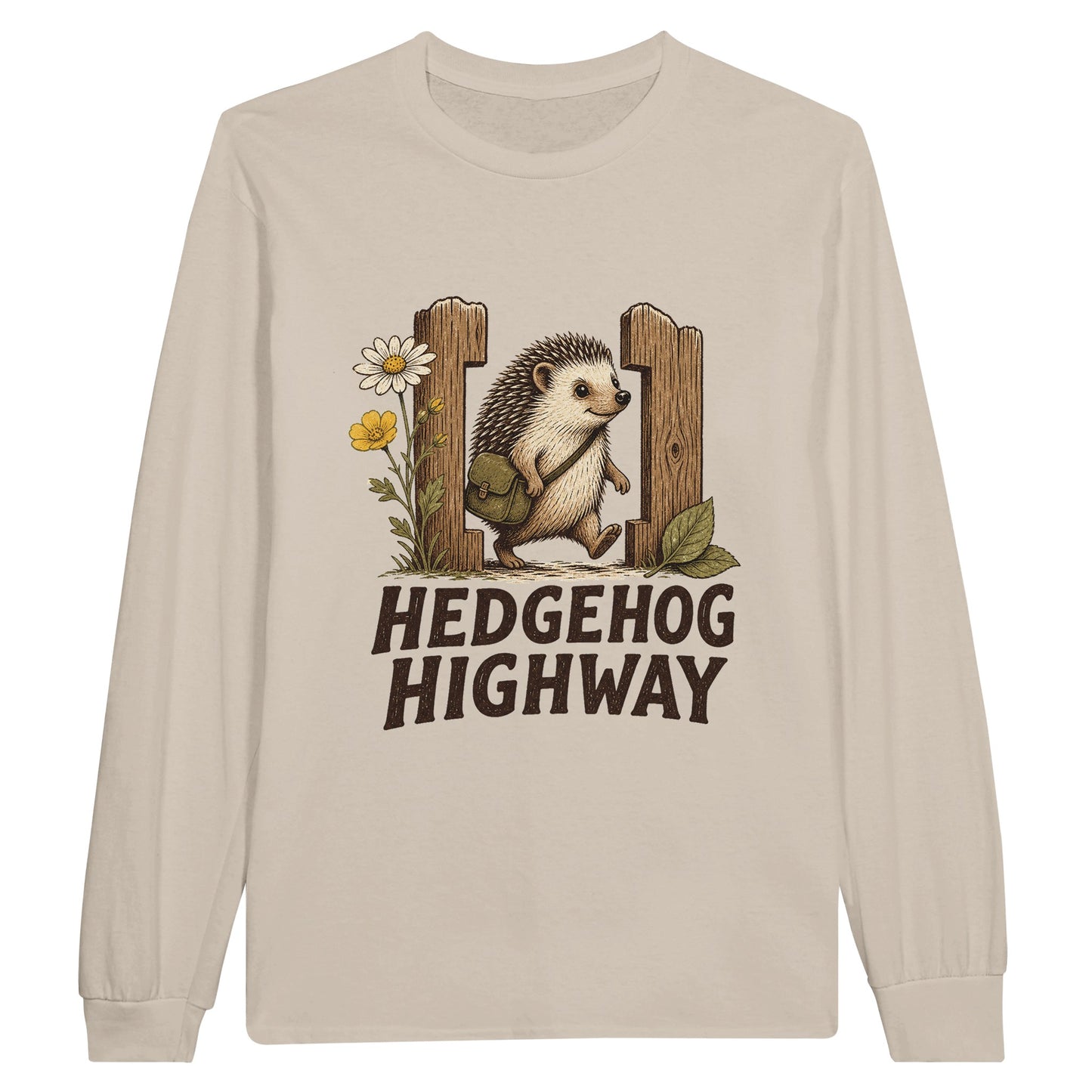 Hedgehog Highway Garden Graphic Long-Sleeve T-shirt — product view 3