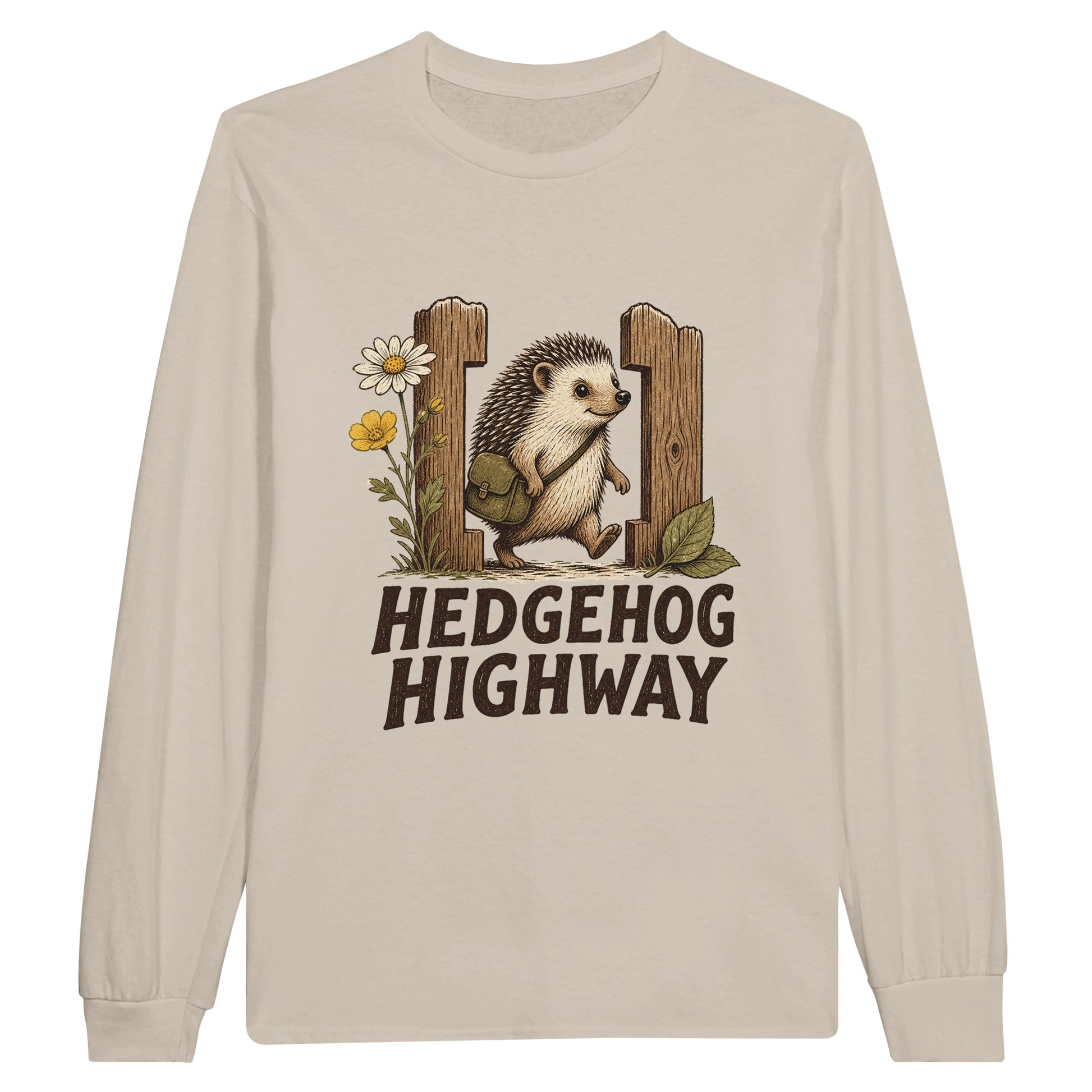 Hedgehog Highway Garden Graphic Long-Sleeve T-shirt — product view 3