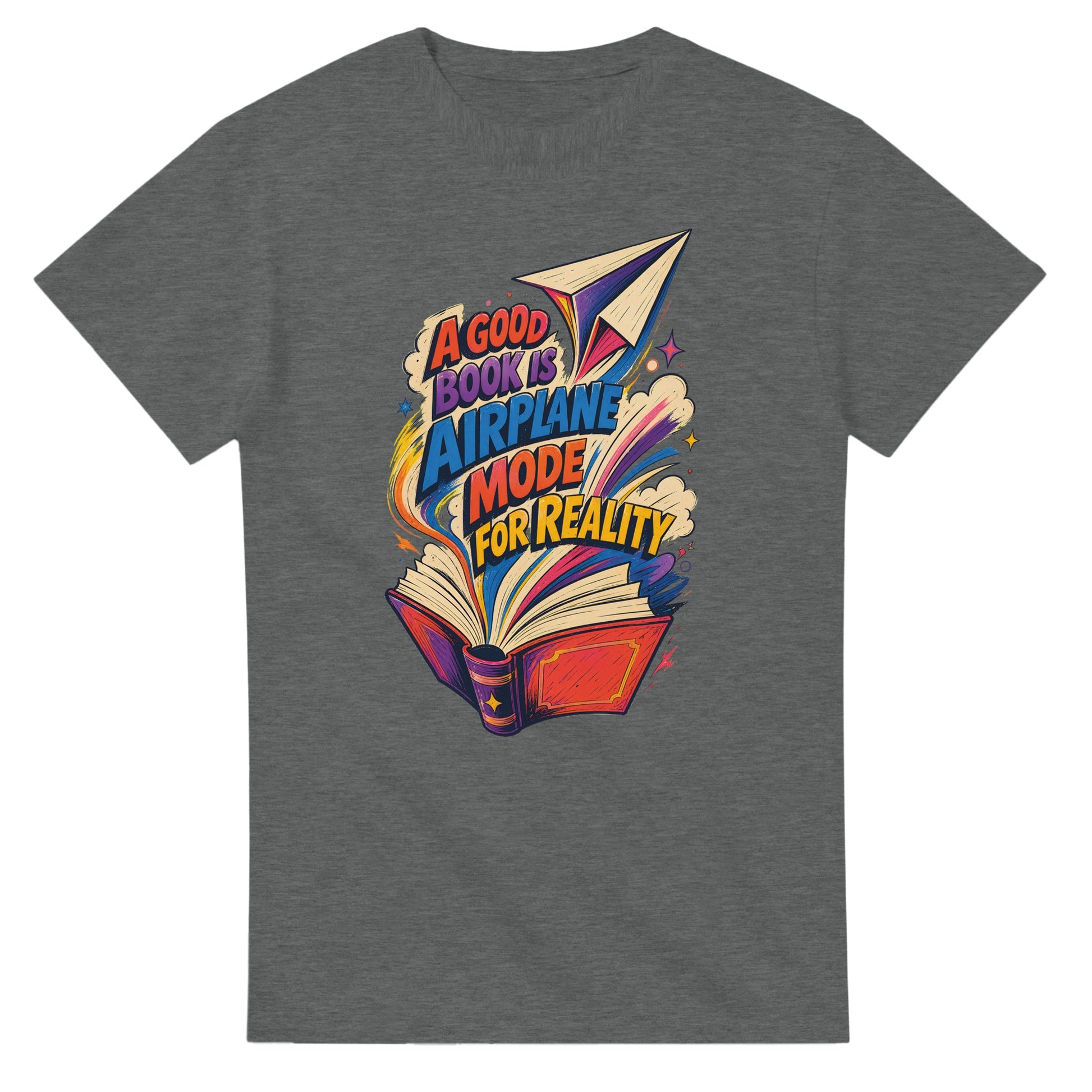 A Good Book Is Airplane Mode for Reality T-shirt — product view 3