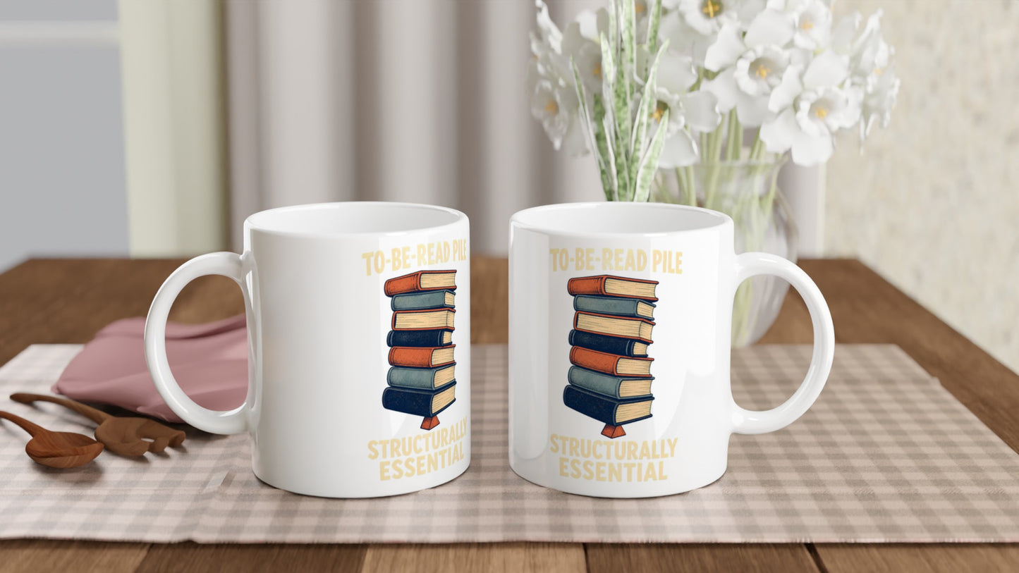 To-Be-Read Pile: Structurally Essential Book Graphic Mug — product view 4