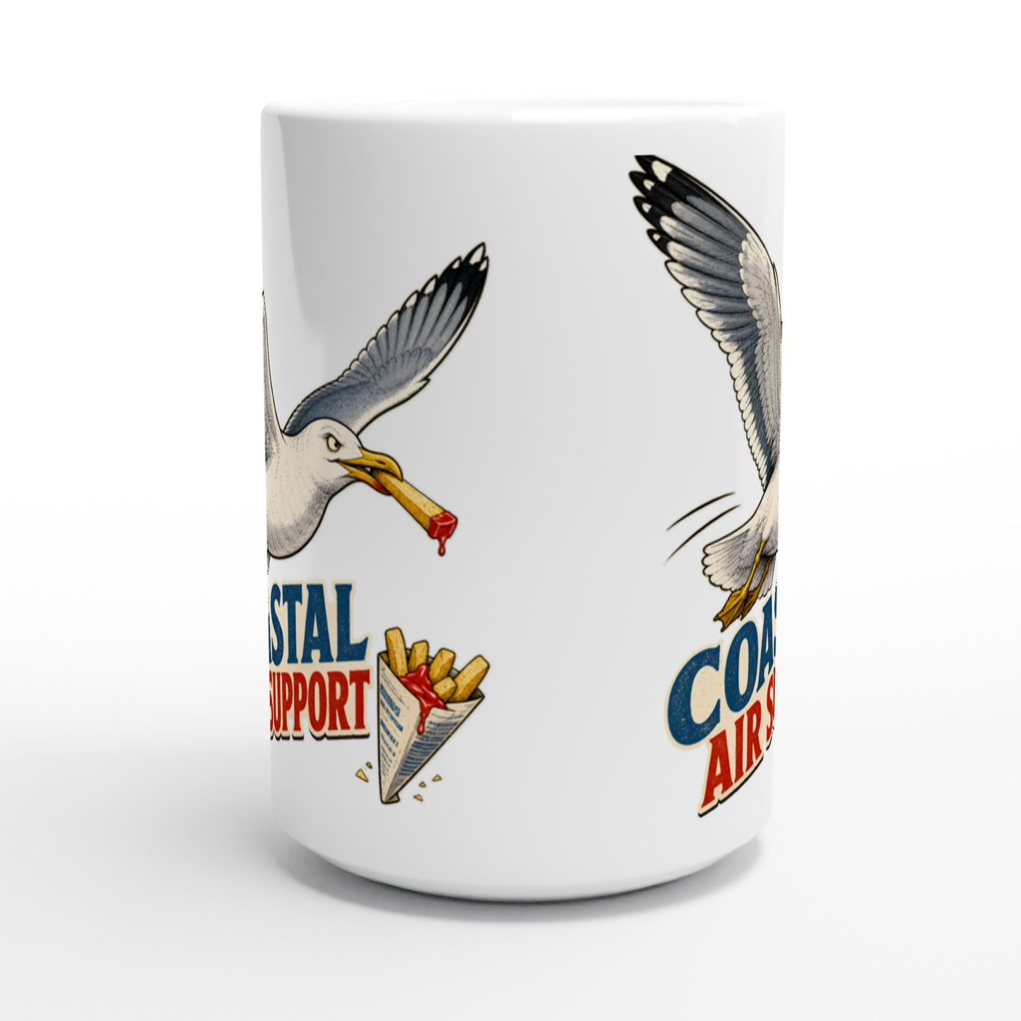 Coastal Air Support Seagull Graphic Large Mug — product view 2