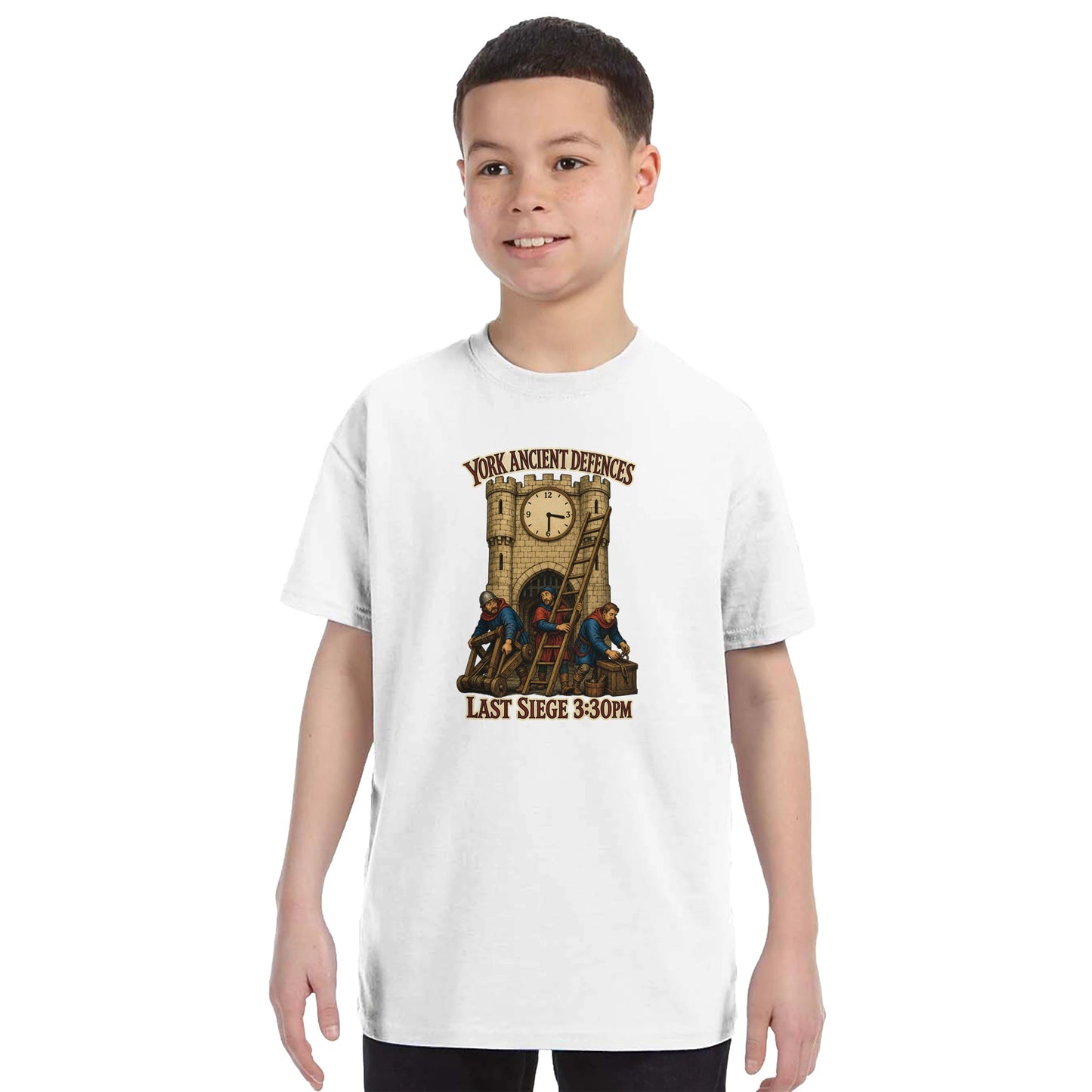 York Ancient Defences – Last Siege 3:30pm Kids' T-shirt — product view 16