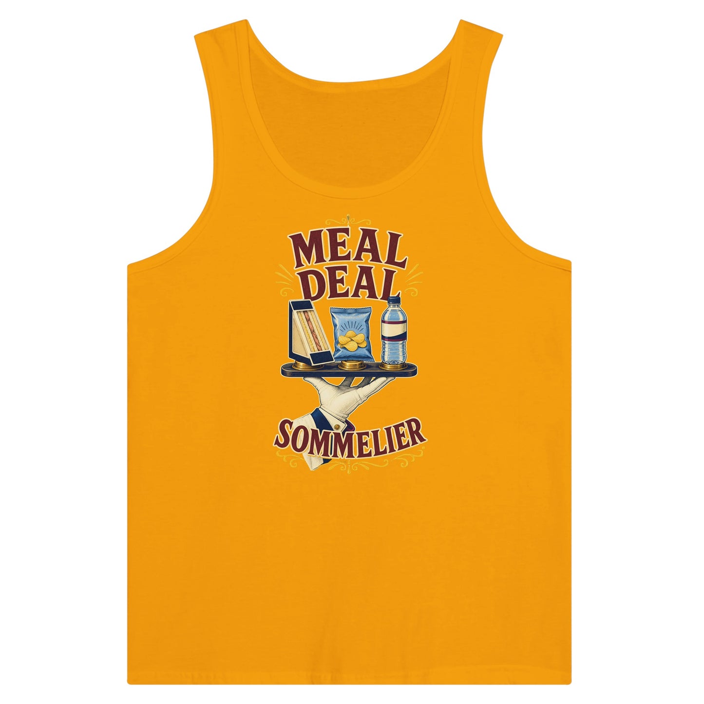 Meal Deal Sommelier British Lunch Design Premium Unisex Tank Top — product view 11