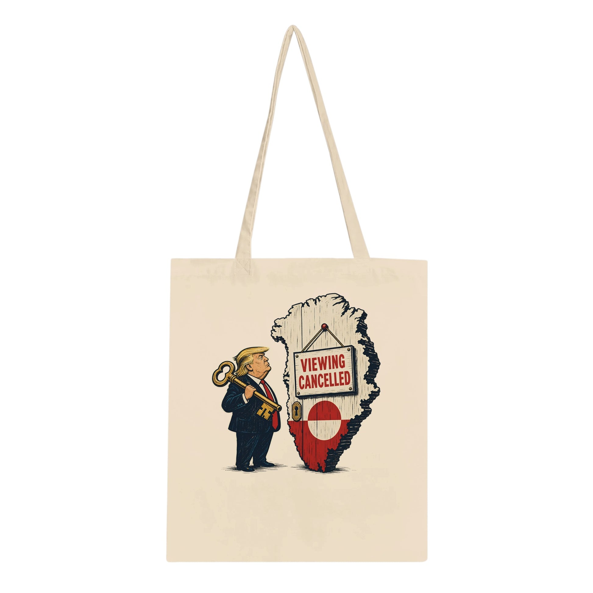 Viewing Cancelled — Greenland Political Satire Tote Bag — product view 2