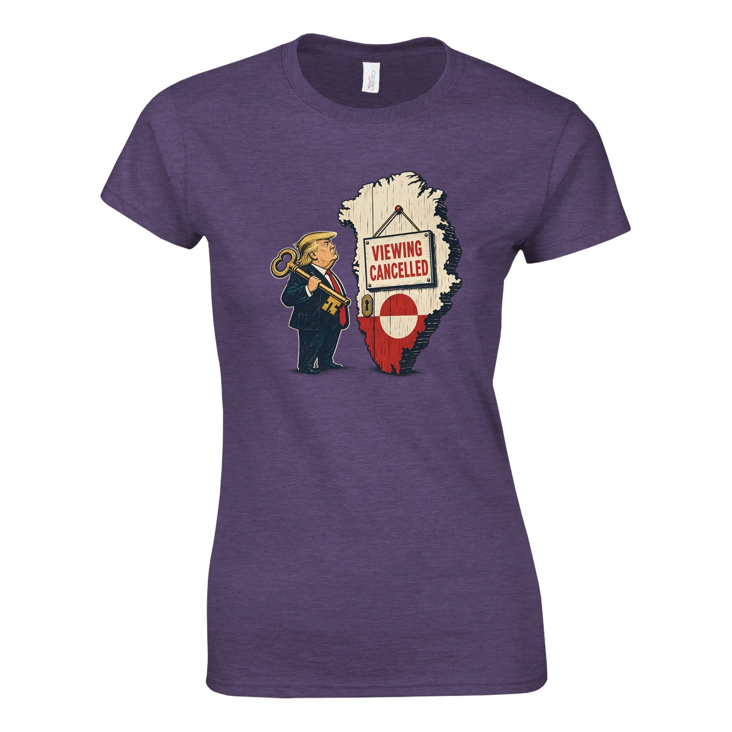 Viewing Cancelled — Greenland Political Satire Women's T-shirt — product view 2