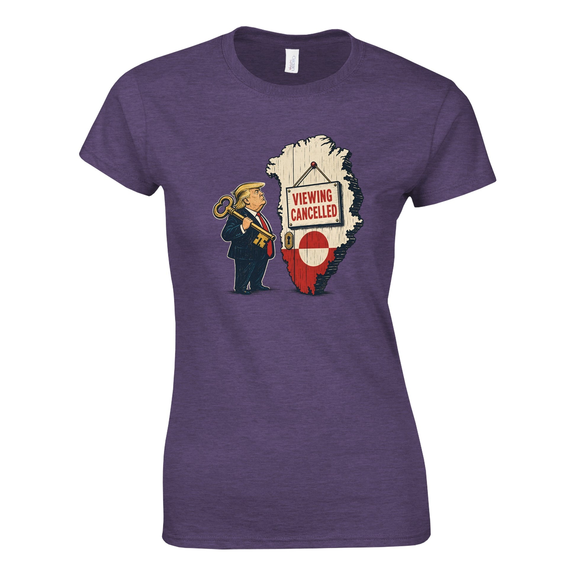 Viewing Cancelled — Greenland Political Satire Women's T-shirt — product view 2
