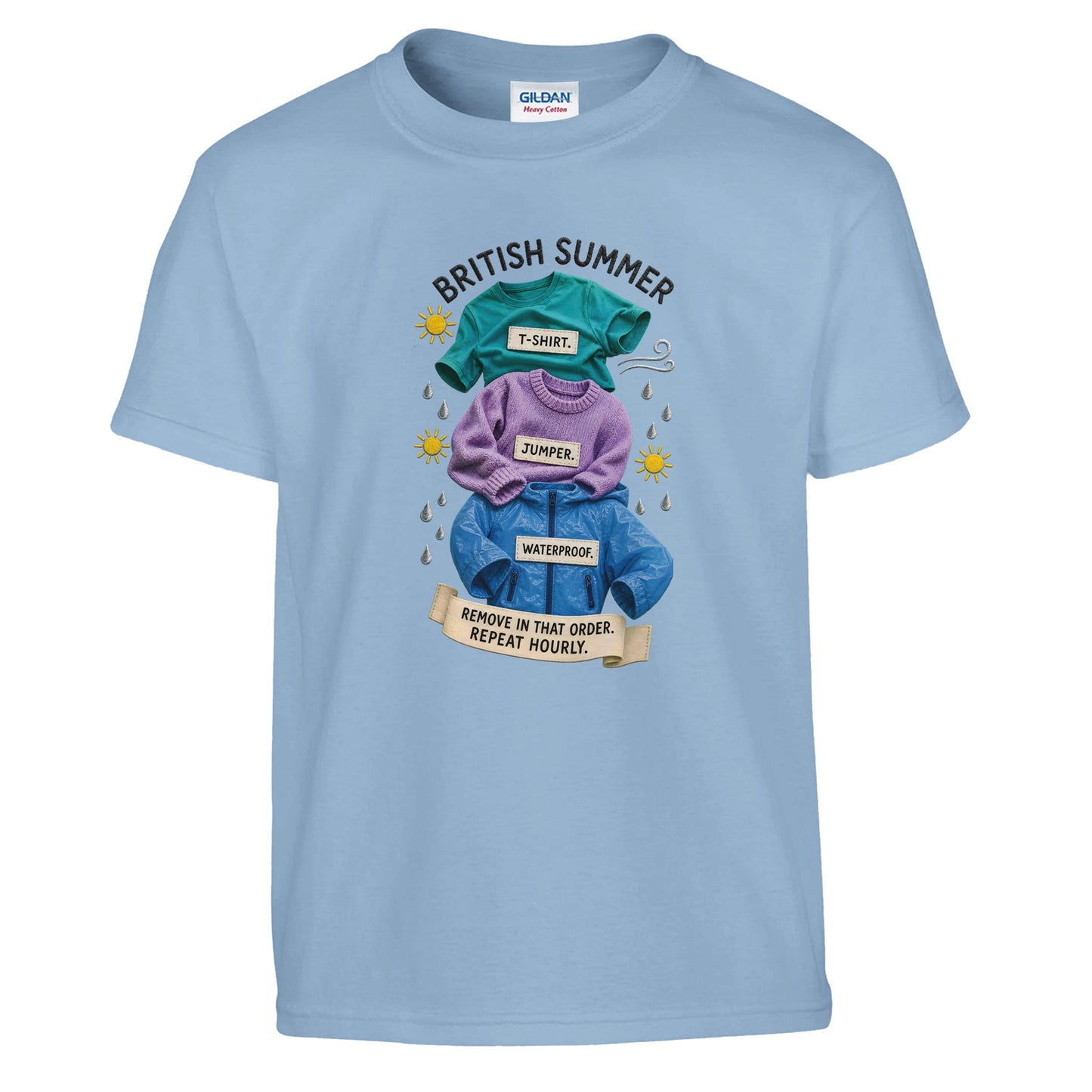 British Summer: Repeat Layers Hourly Kids' T-shirt — product view 3