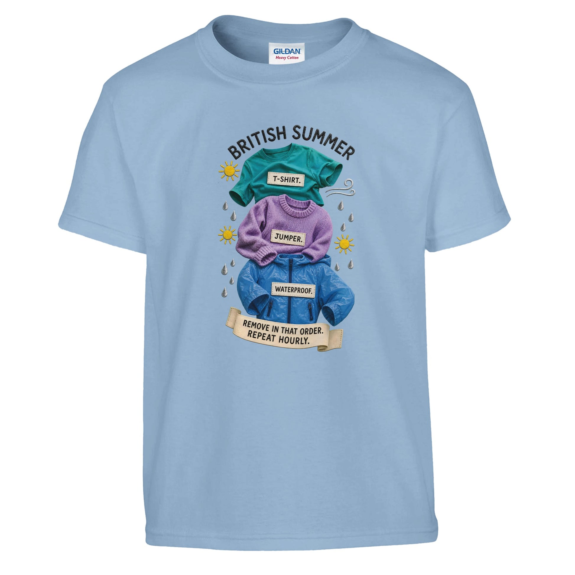 British Summer: Repeat Layers Hourly Kids' T-shirt — product view 3