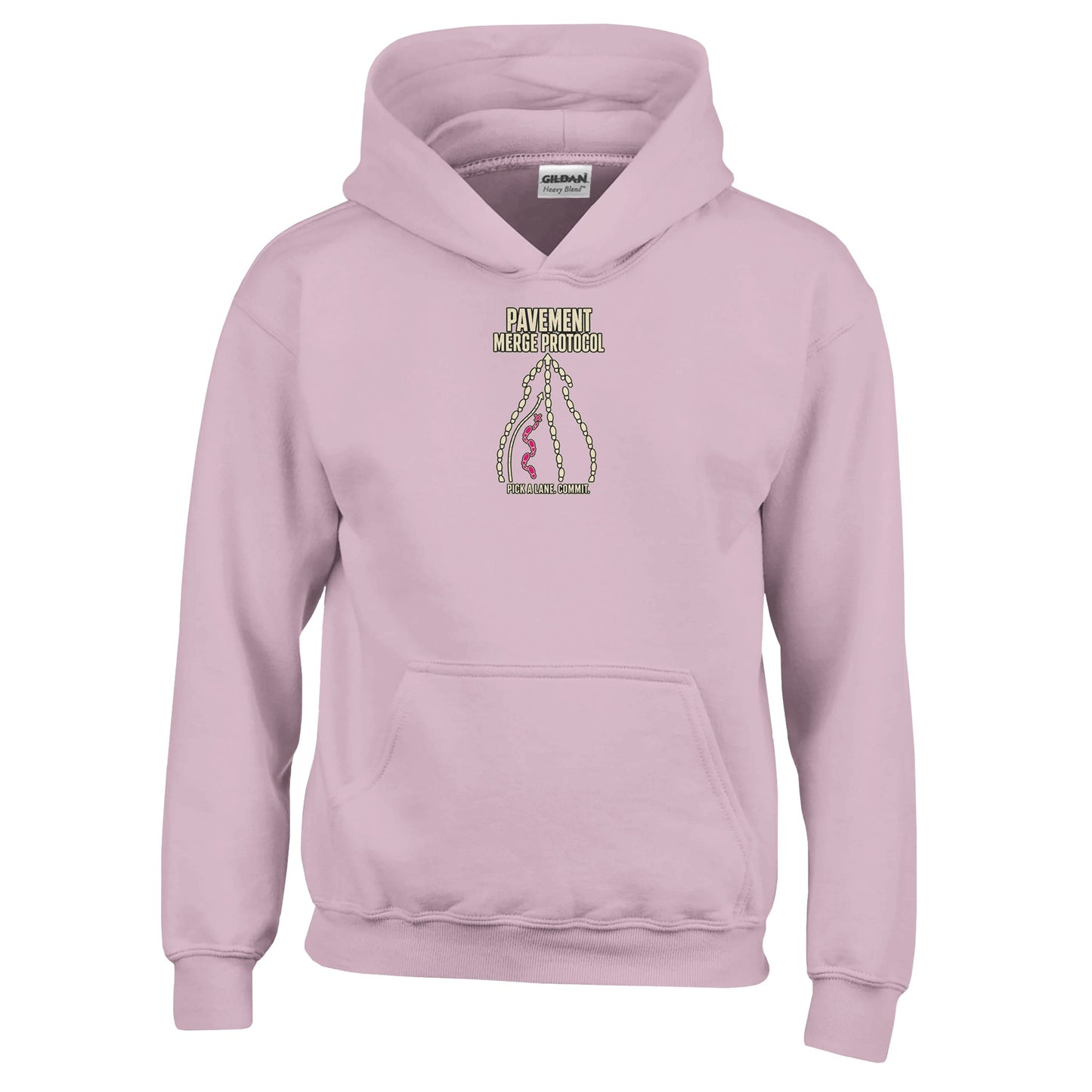 Pavement Merge Protocol — Pick a Lane Kids' Hoodie — product view 5