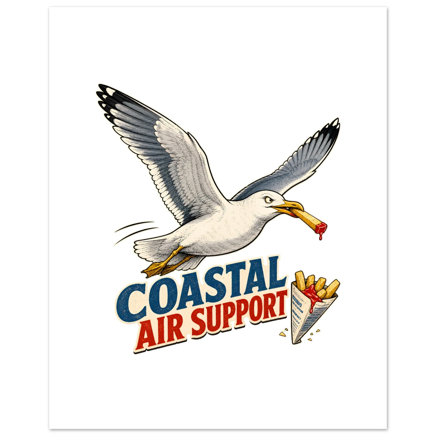 Coastal Air Support Seagull Graphic Poster — product view 3