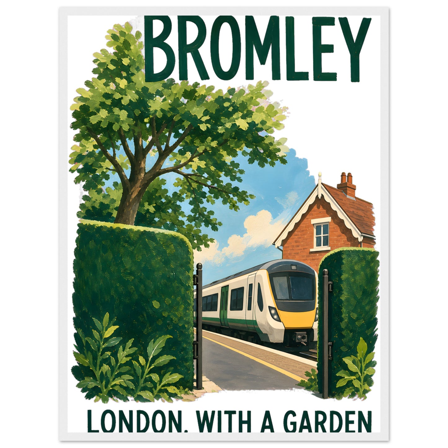 Bromley: London with a Garden Framed Wall Art — product view 2