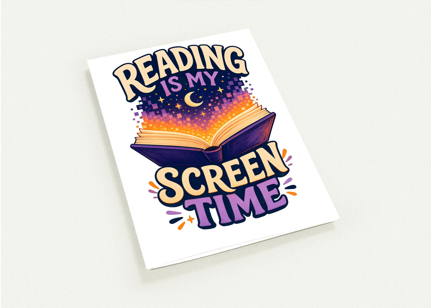 Reading Is My Screen Time Book Graphic Greeting Card Pack — product view 4