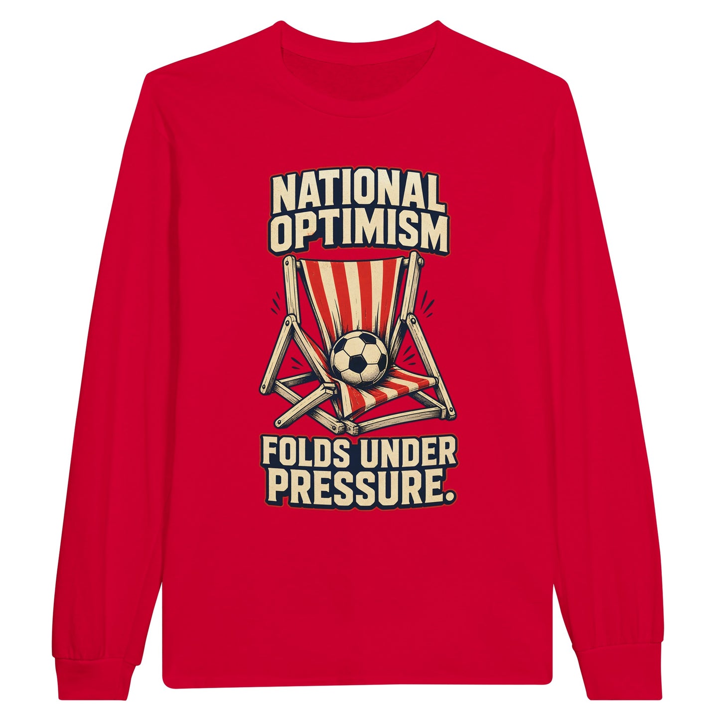 National Optimism Folds Under Pressure Football Long-Sleeve T-shirt — product view 9