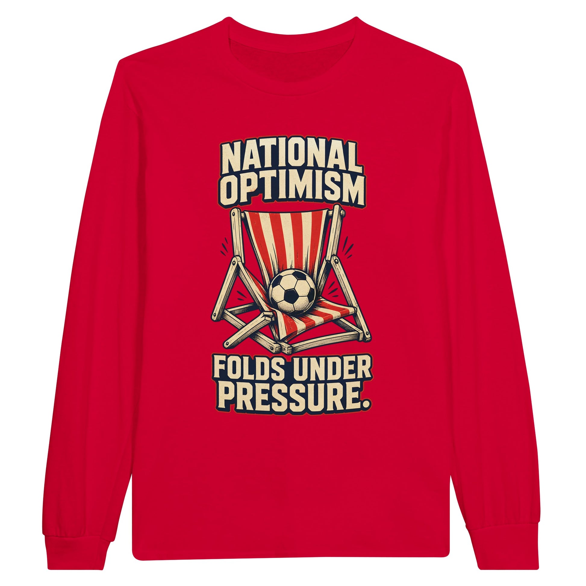 National Optimism Folds Under Pressure Football Long-Sleeve T-shirt — product view 9