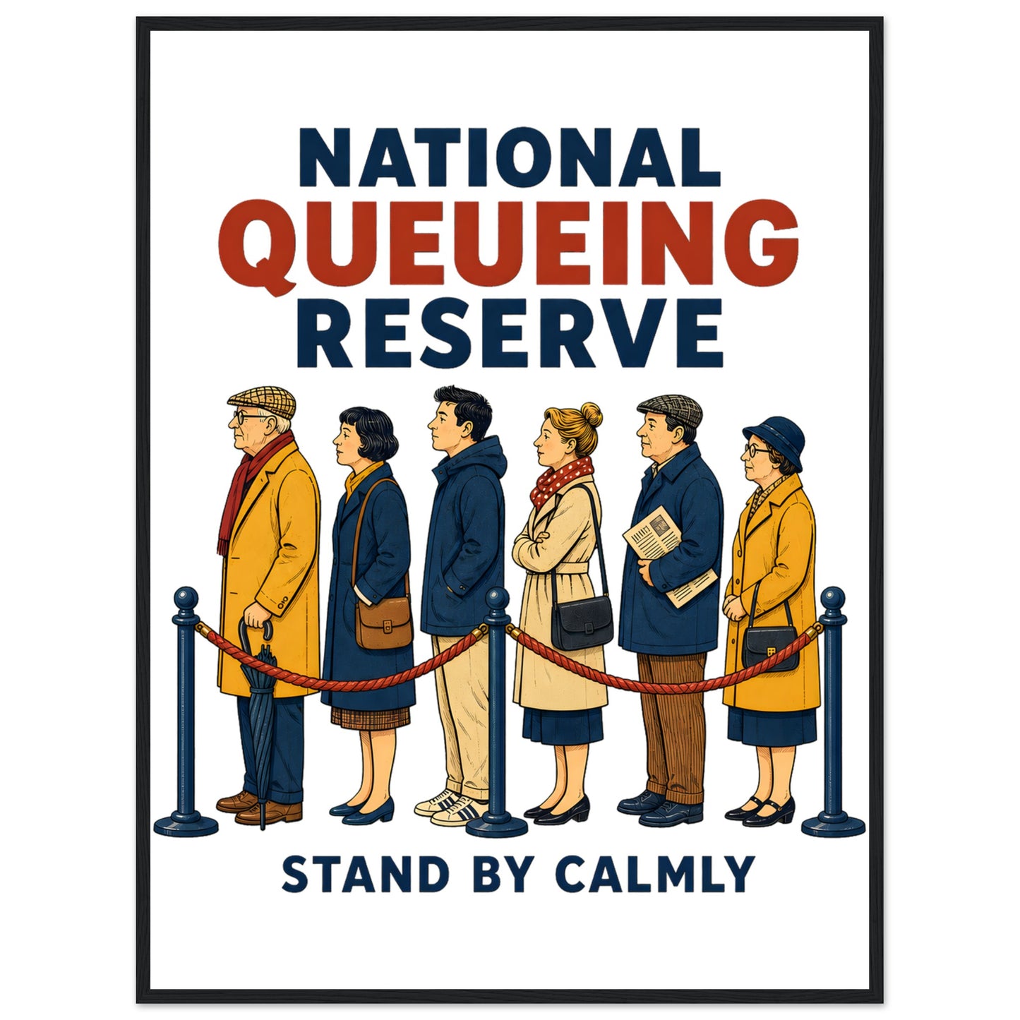 National Queueing Reserve – British Queue Graphic Framed Wall Art — product view 8
