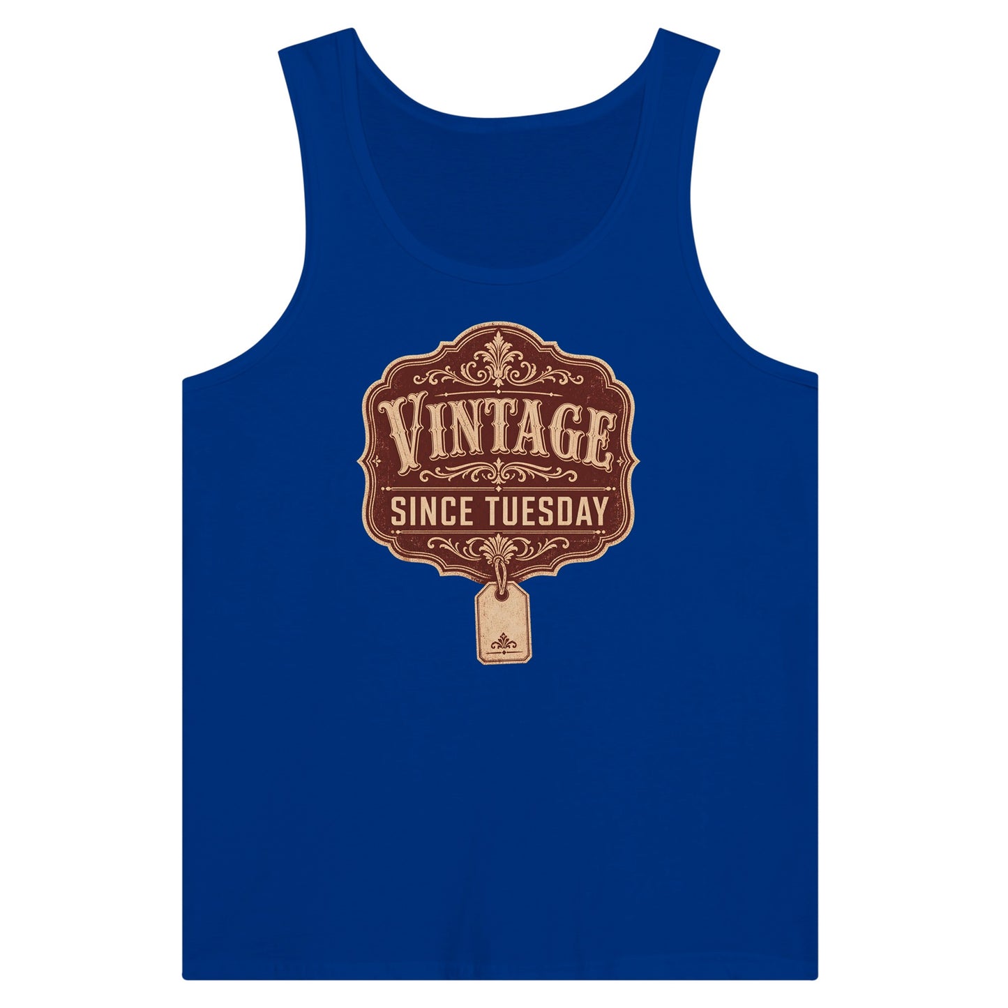 Vintage Since Tuesday Premium Unisex Tank Top — product view 3