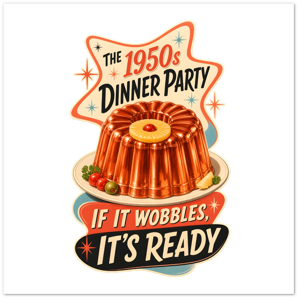 The 1950s Dinner Party — If It Wobbles, It's Ready Greeting Card Pack — product view 3