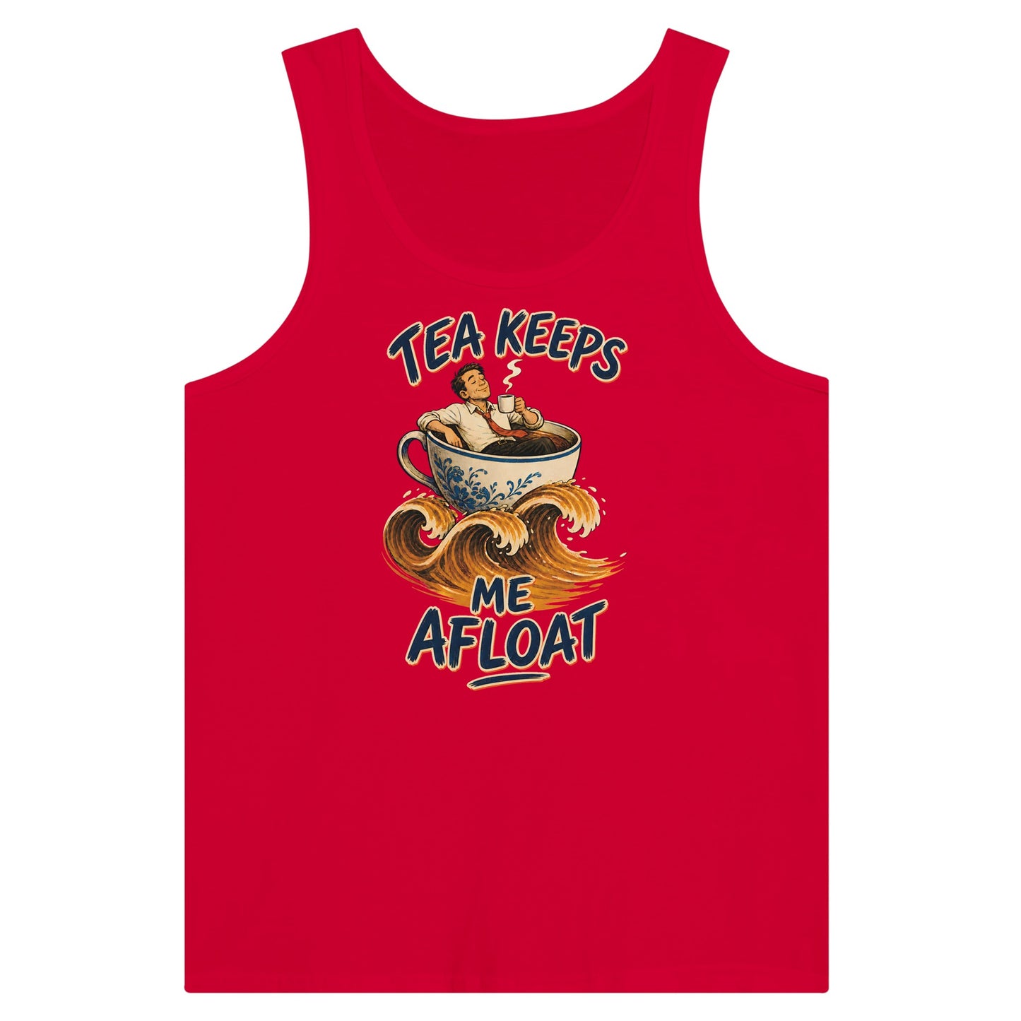 Tea Keeps Me Afloat Premium Unisex Tank Top — product view 12
