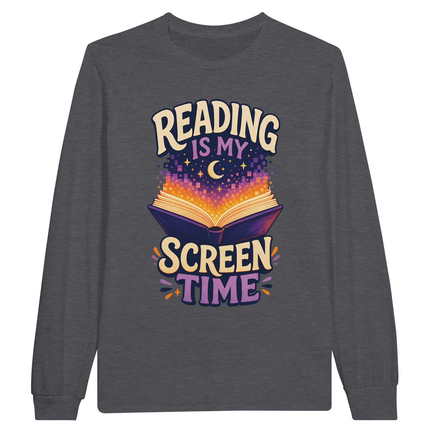 Reading Is My Screen Time Book Graphic Long-Sleeve T-shirt — product view 2