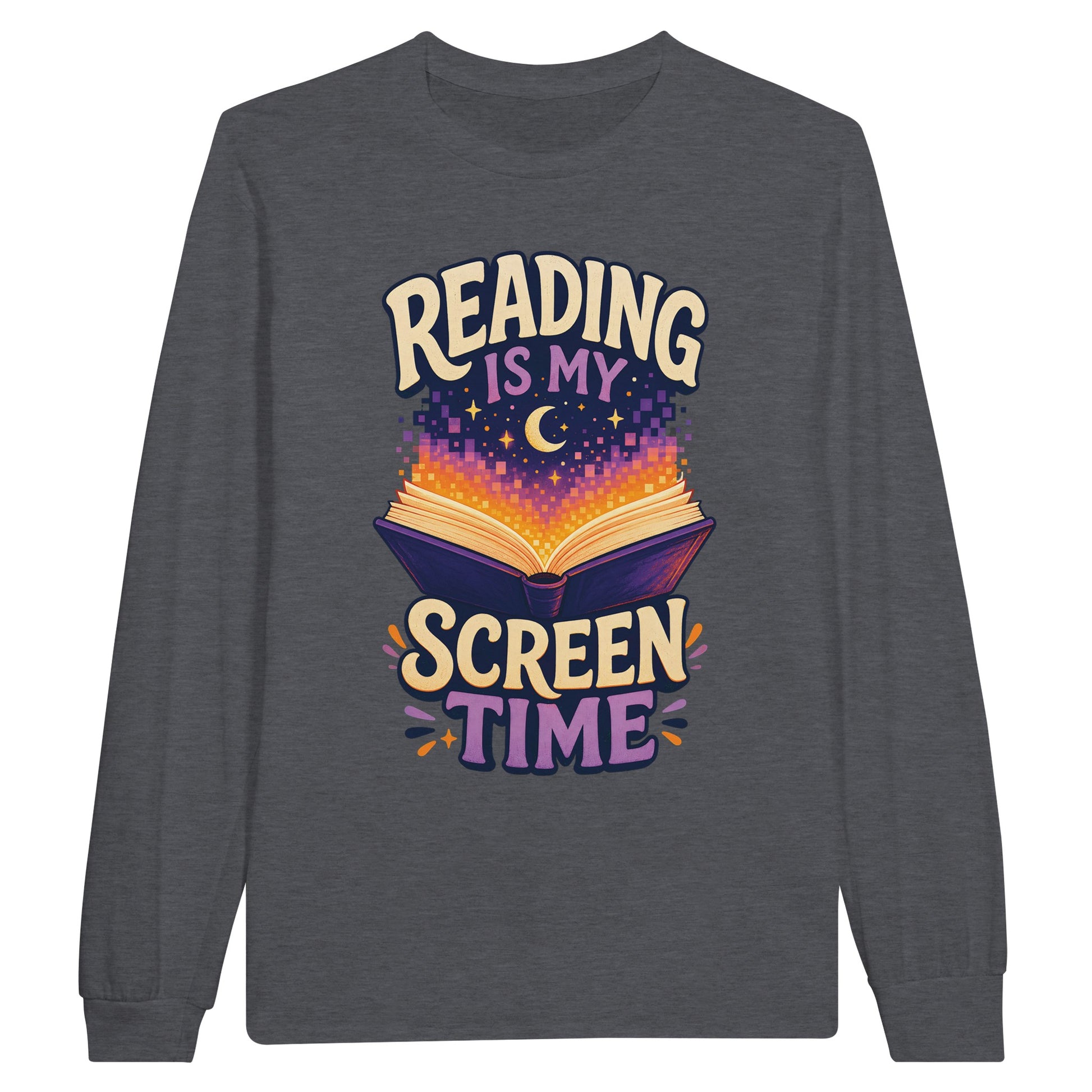 Reading Is My Screen Time Book Graphic Long-Sleeve T-shirt — product view 2