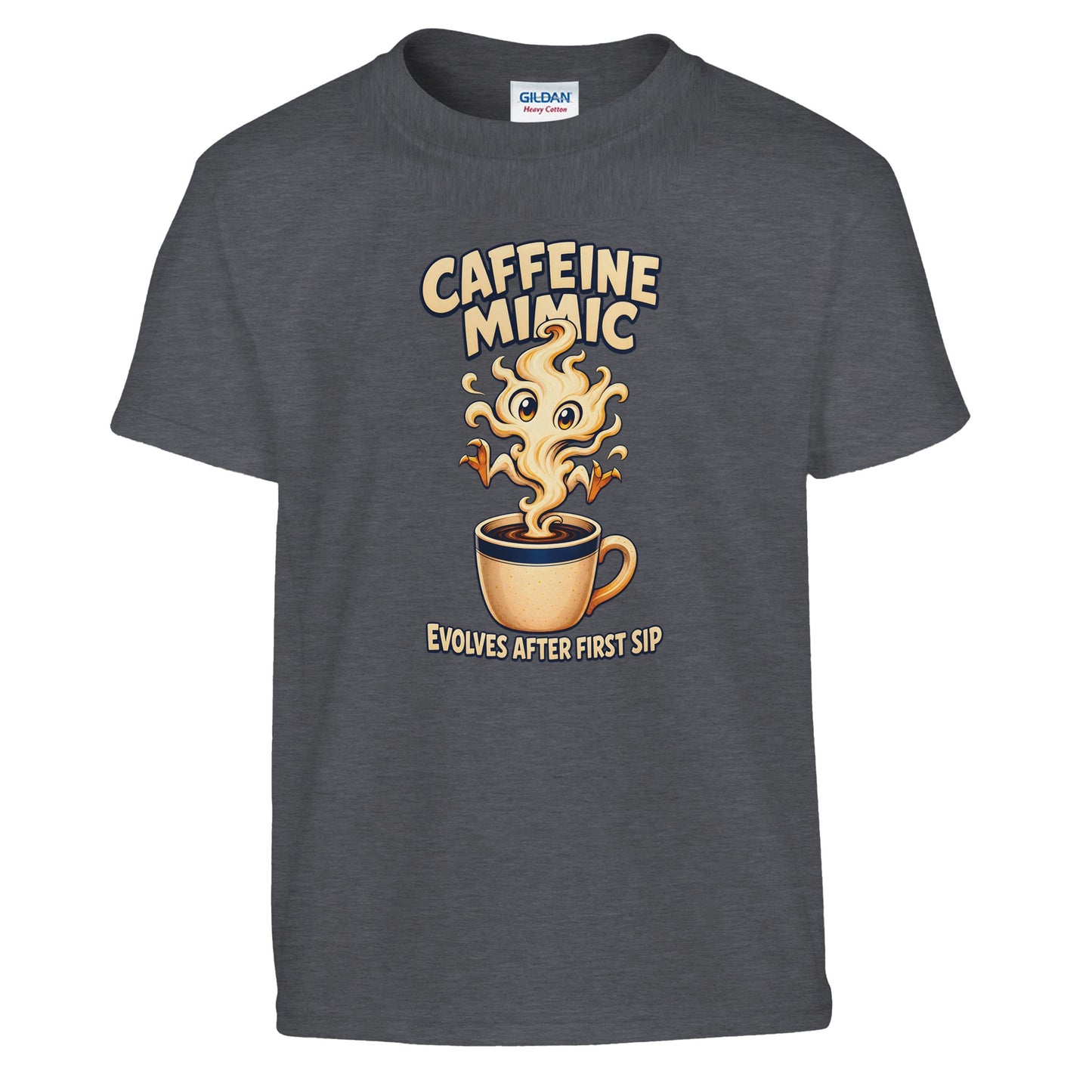 Caffeine Mimic – Evolves After First Sip Kids' T-shirt — product view 12