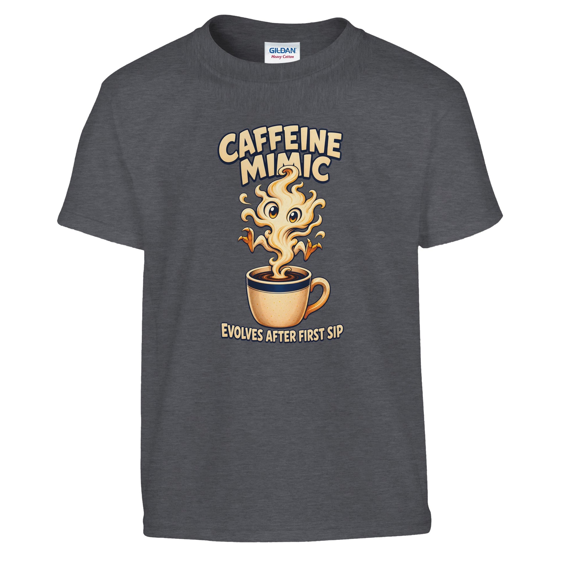 Caffeine Mimic – Evolves After First Sip Kids' T-shirt — product view 12