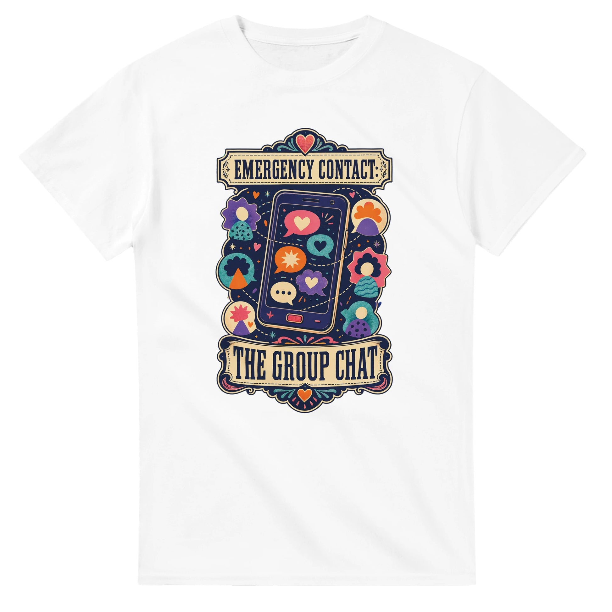 Emergency Contact — The Group Chat T-shirt — product view 1