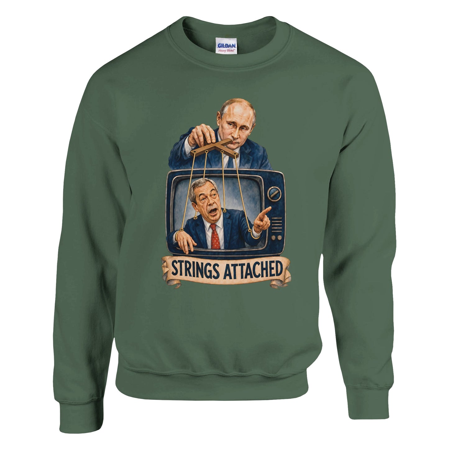 Strings Attached Political Satire Sweatshirt — product view 8