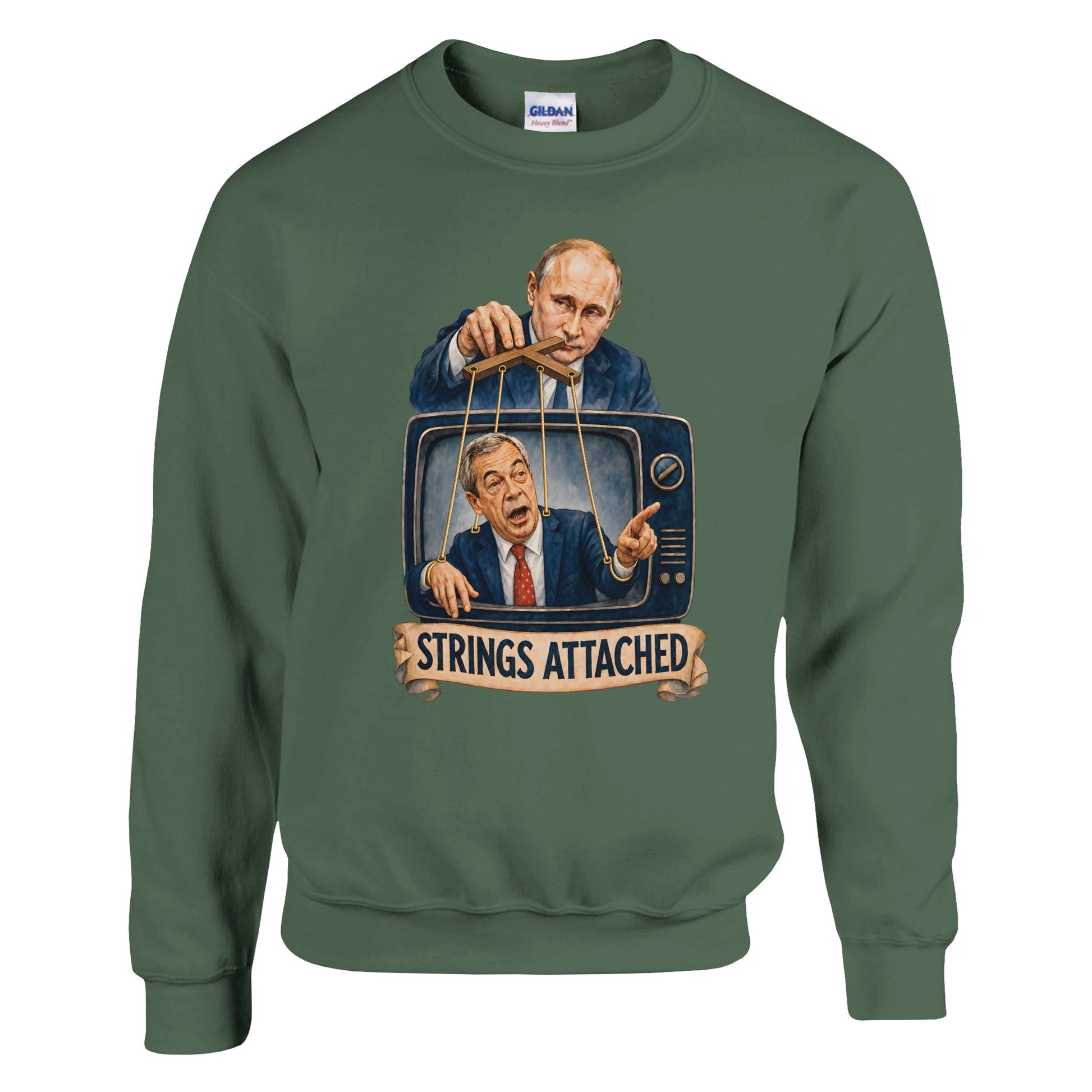Strings Attached Political Satire Sweatshirt — product view 8