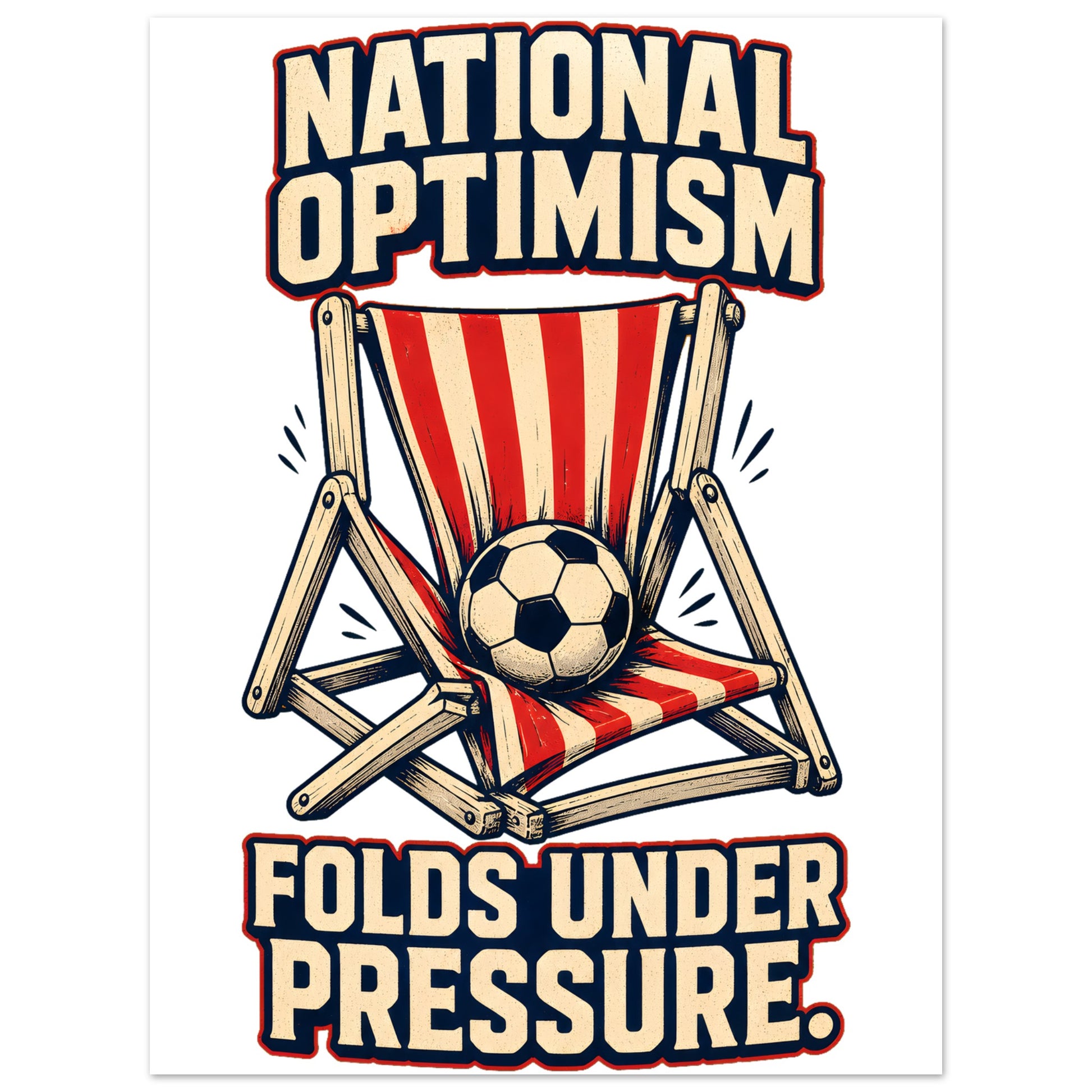 National Optimism Folds Under Pressure Football Aluminium Print — product view 1