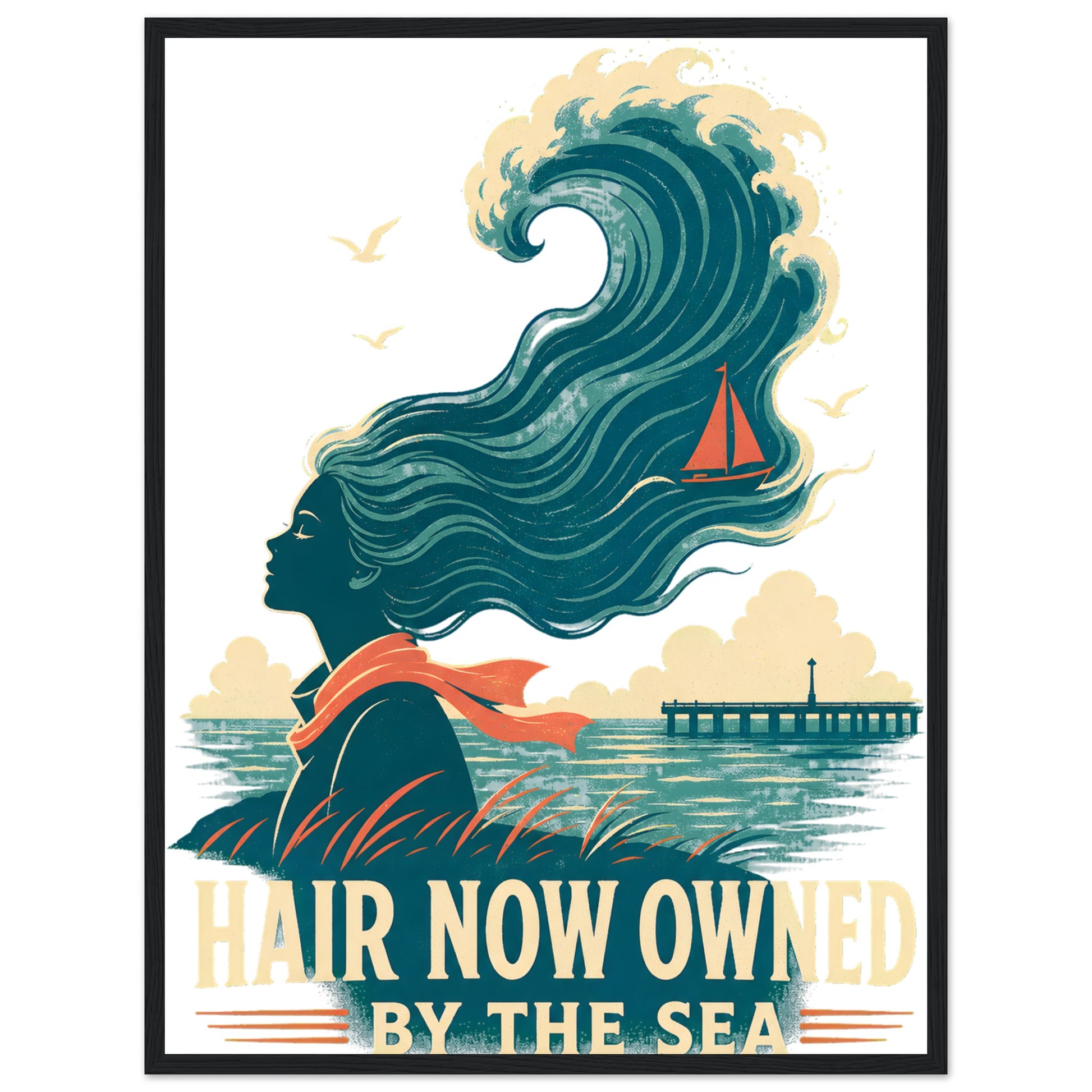Hair Now Owned by the Sea Framed Wall Art — product view 4