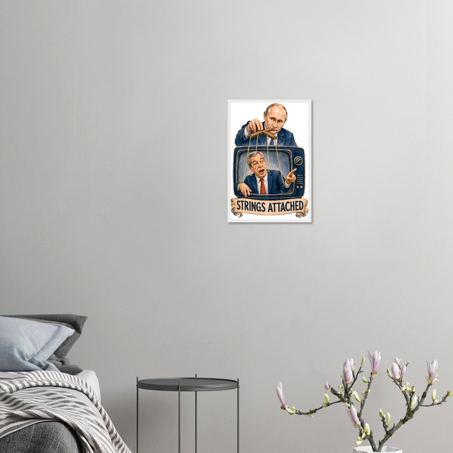 Strings Attached Political Satire Framed Wall Art — product view 10