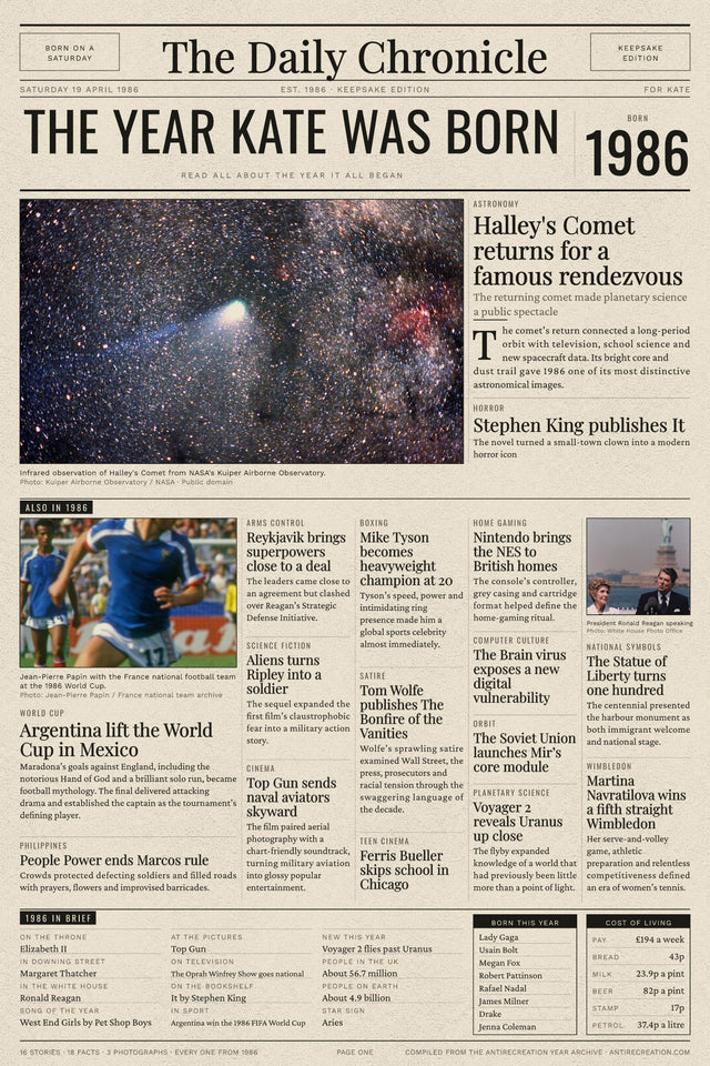 Front Page newspaper print example