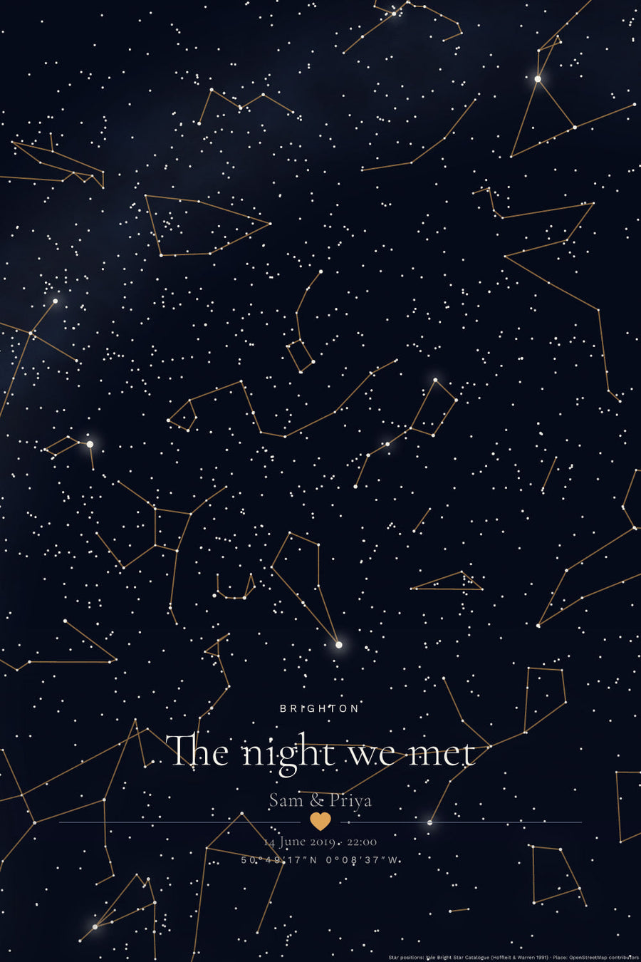 That Night star map print