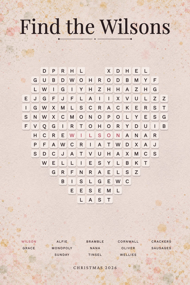The Family Word Search print example
