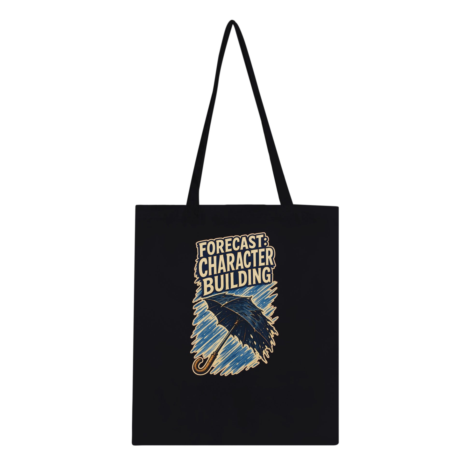 Forecast: Character Building – British Weather Tote Bag — product view 4
