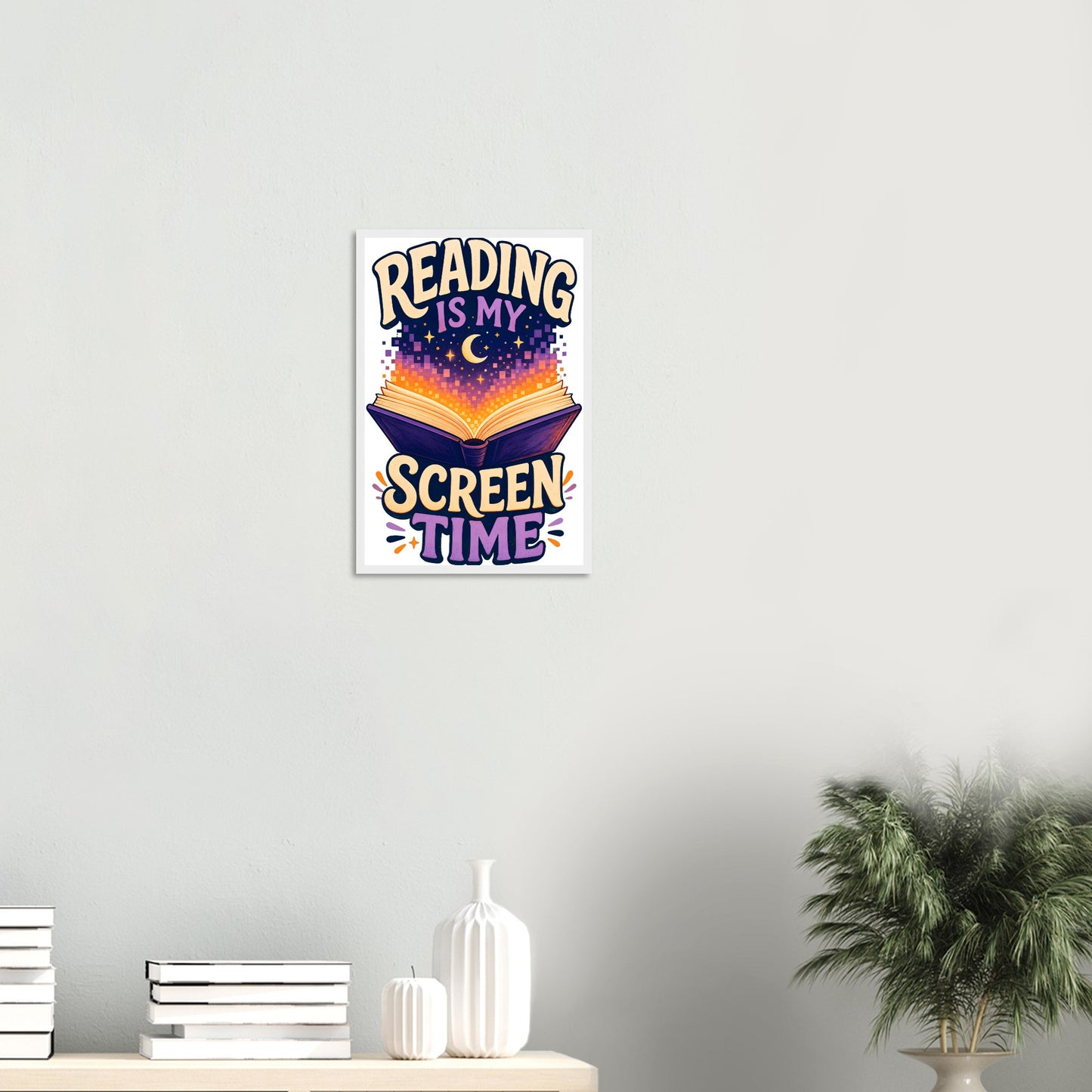 Reading Is My Screen Time Book Graphic Framed Wall Art — product view 11