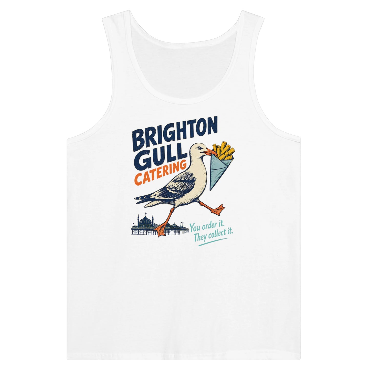 Brighton Gull Catering - You Order It, They Collect It Premium Unisex Tank Top — product view 1