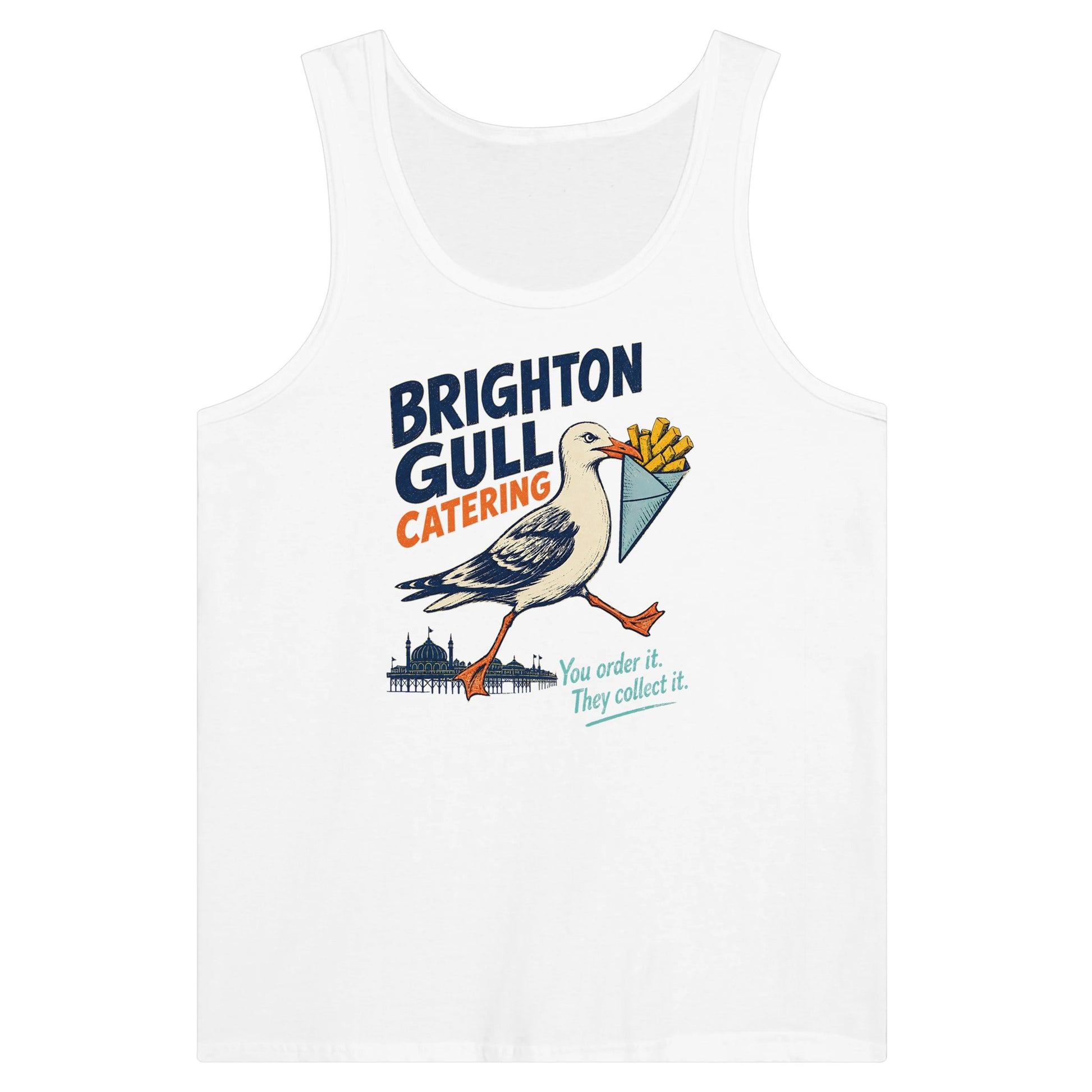 Brighton Gull Catering - You Order It, They Collect It Premium Unisex Tank Top — product view 1