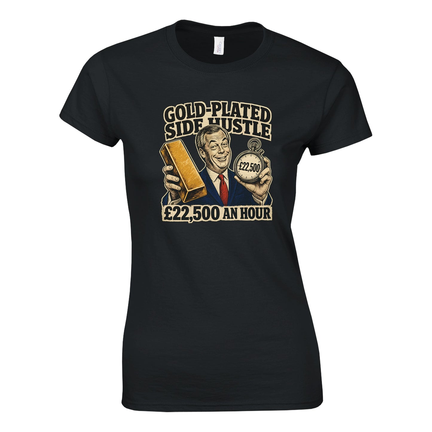 Gold-Plated Side Hustle £22,500 an Hour Women's T-shirt — product view 6