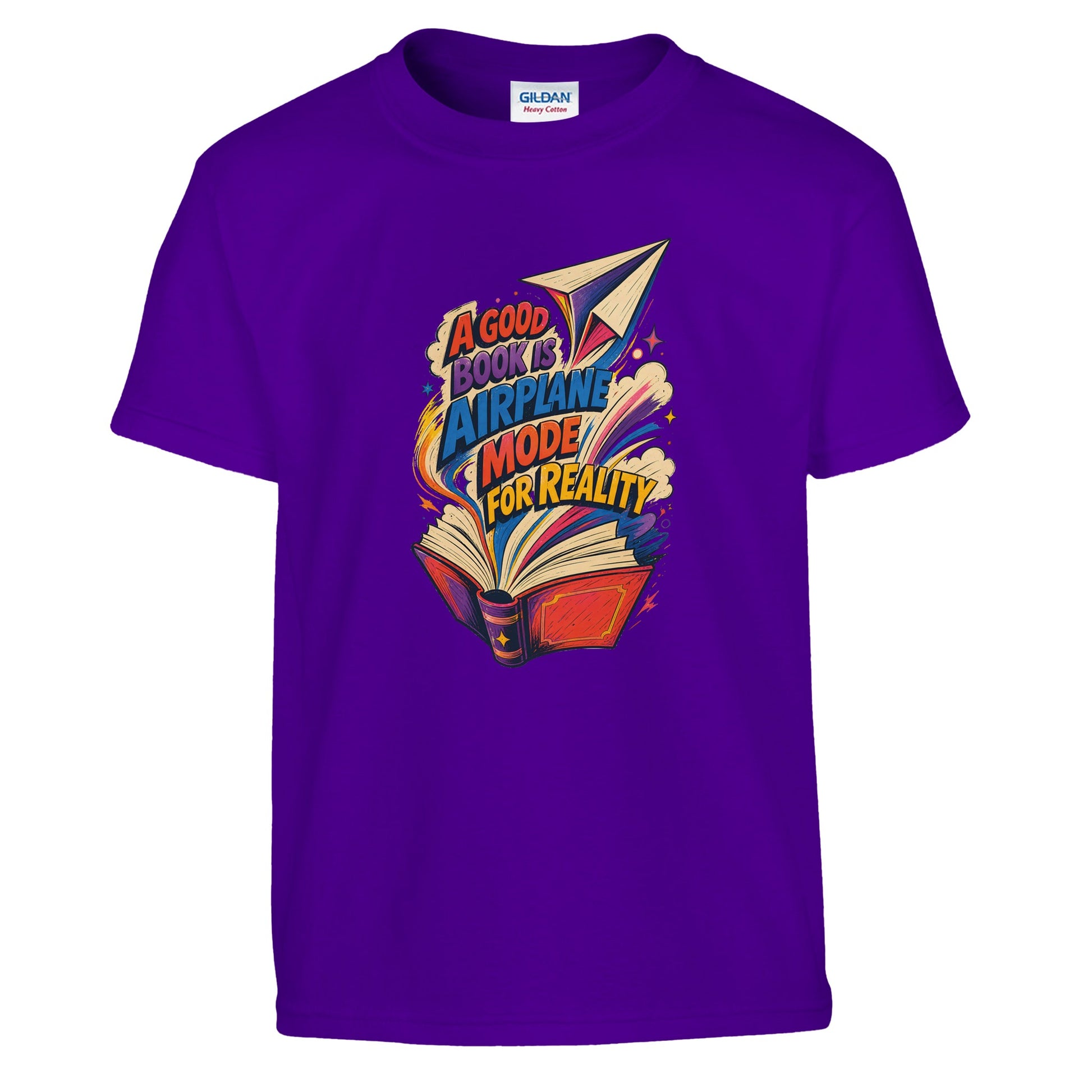 A Good Book Is Airplane Mode for Reality Kids' T-shirt — product view 6