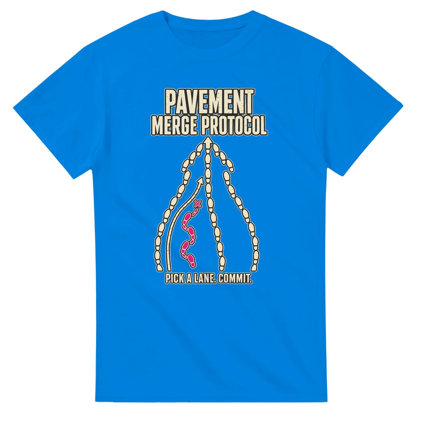 Pavement Merge Protocol — Pick a Lane T-shirt — product view 2