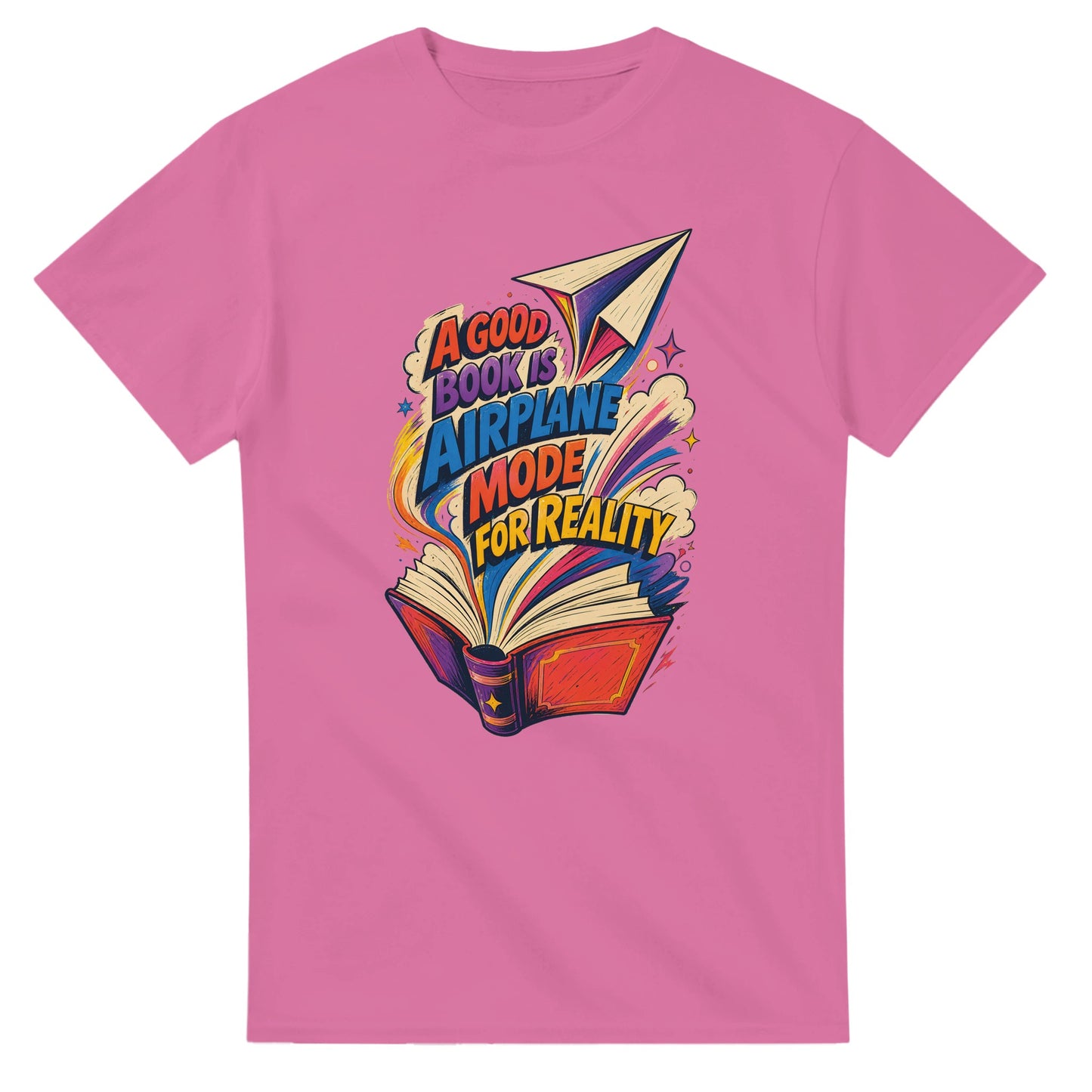 A Good Book Is Airplane Mode for Reality T-shirt — product view 4