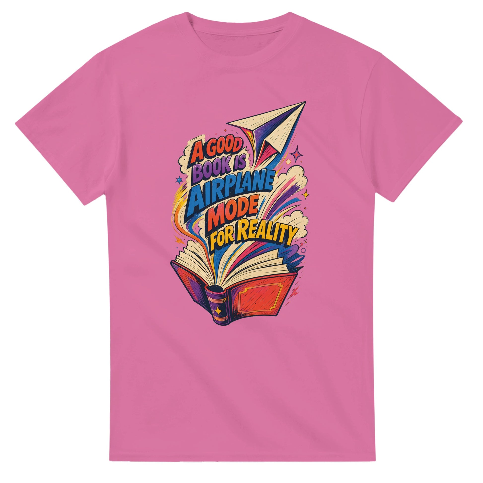 A Good Book Is Airplane Mode for Reality T-shirt — product view 4