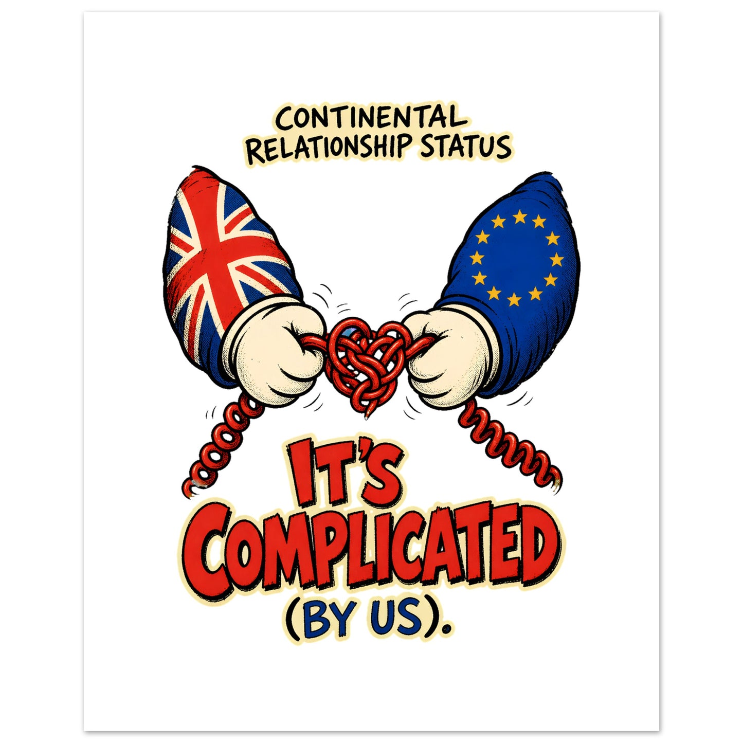 It's Complicated (By Us) UK–EU 1990s Cartoon Poster — product view 3
