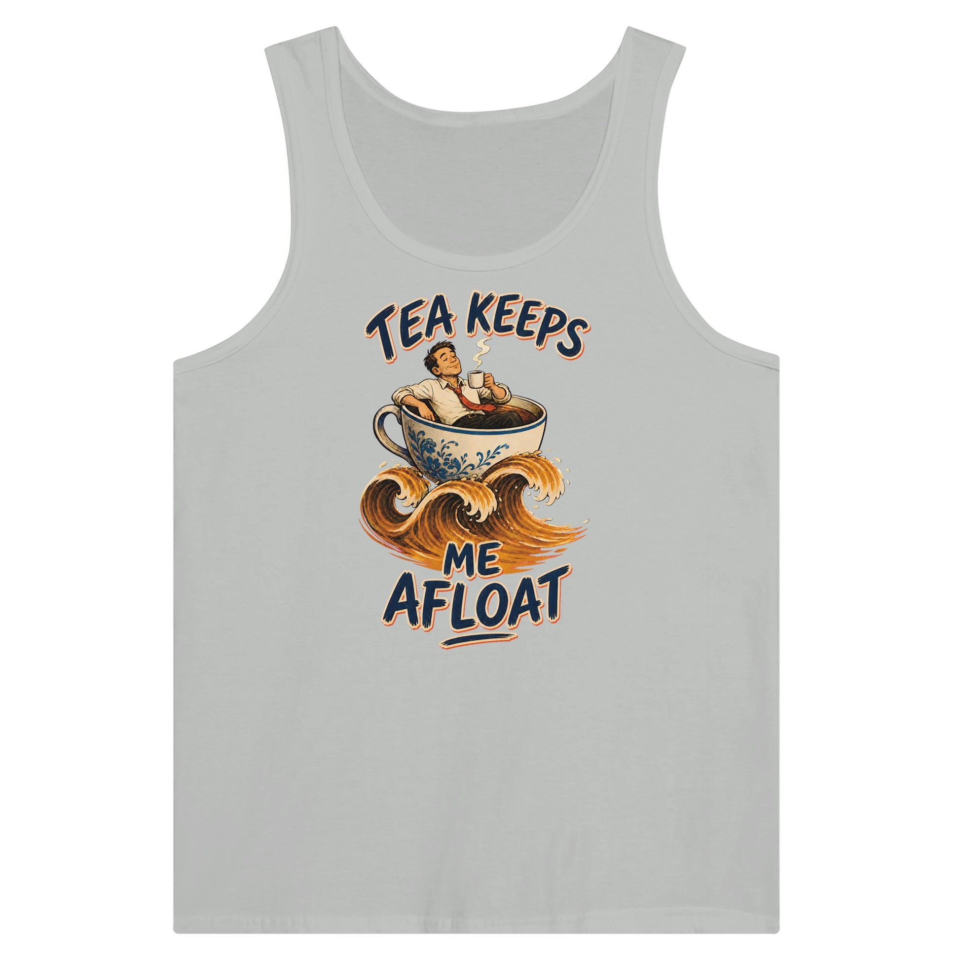 Tea Keeps Me Afloat Premium Unisex Tank Top — product view 5