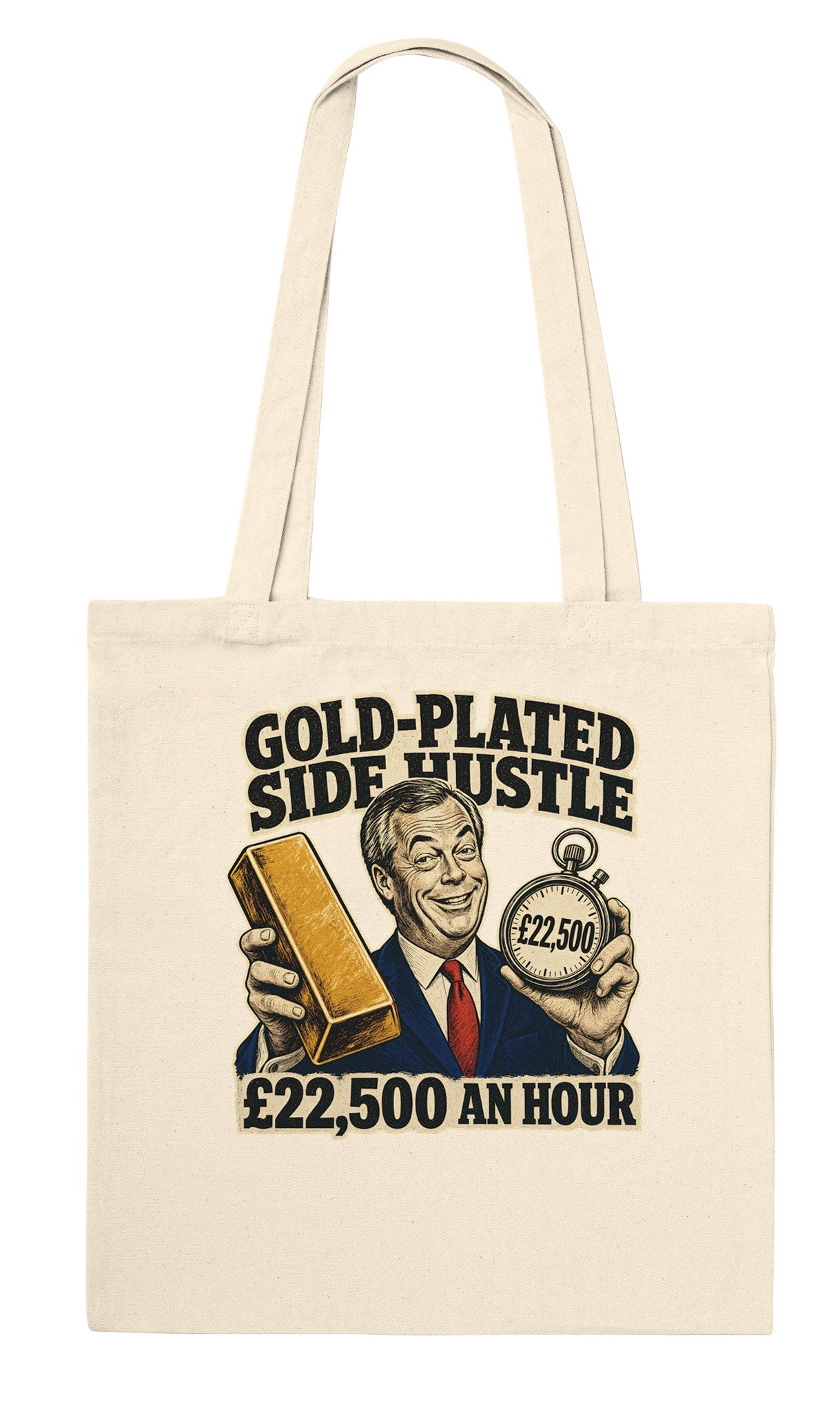Gold-Plated Side Hustle £22,500 an Hour Tote Bag — product view 6