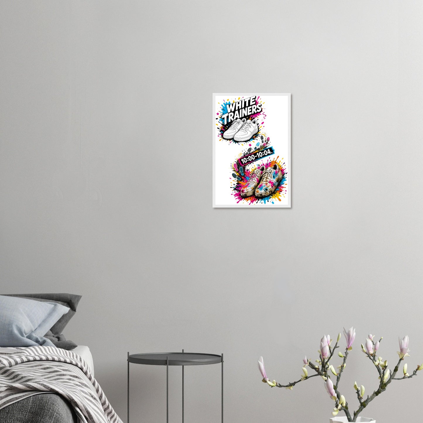 White Trainers: 10:00–10:04 Framed Wall Art — product view 10